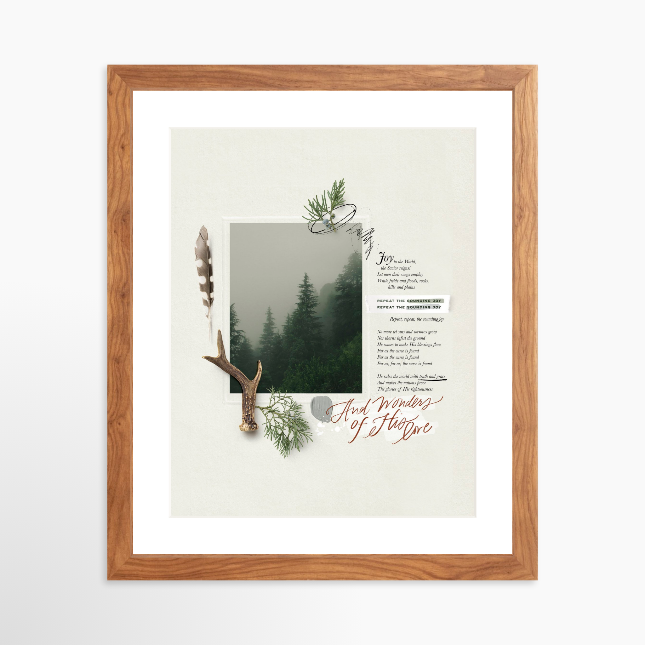 11x14 / Light Walnut Frame + White Mat