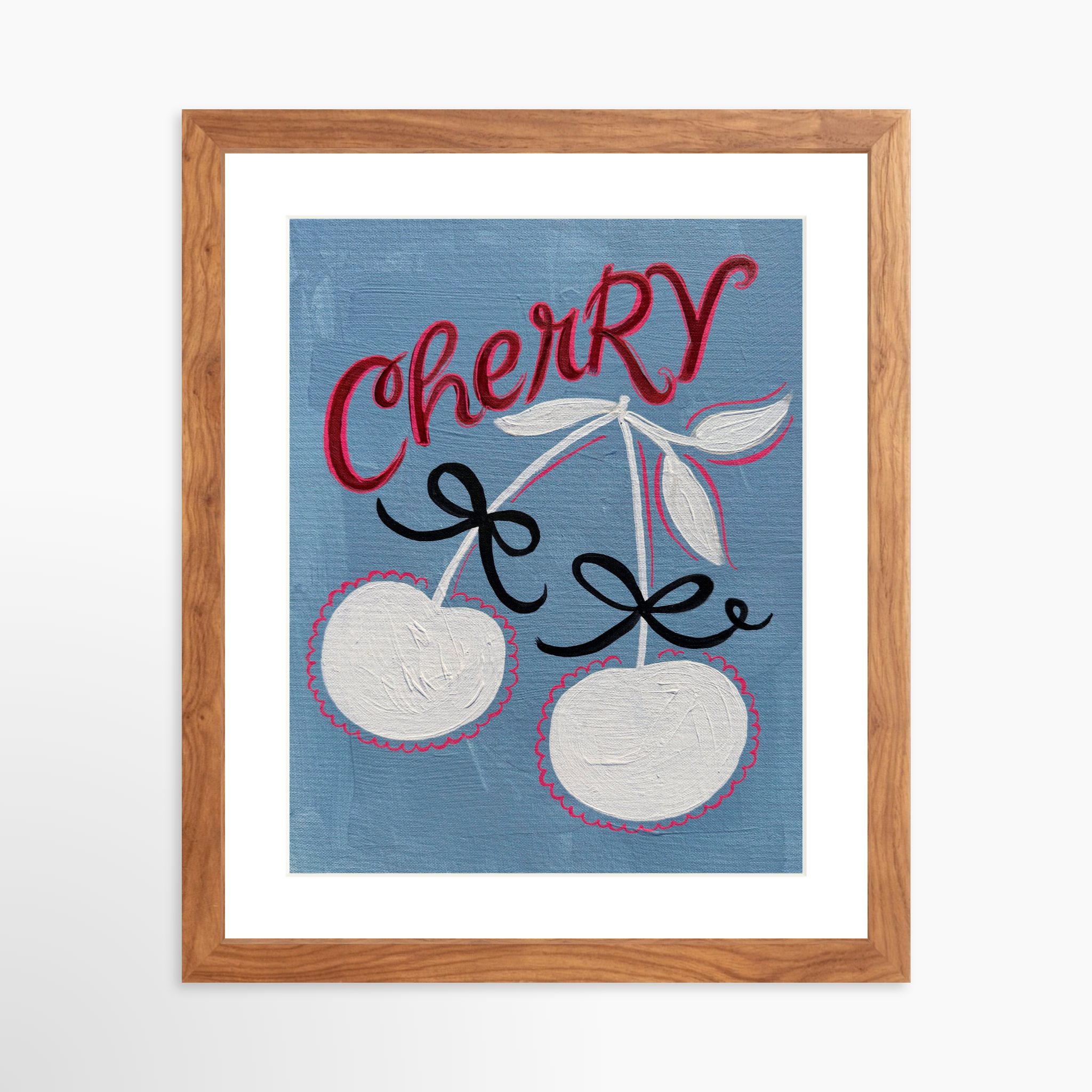 11x14 / Light Walnut Frame + White Mat