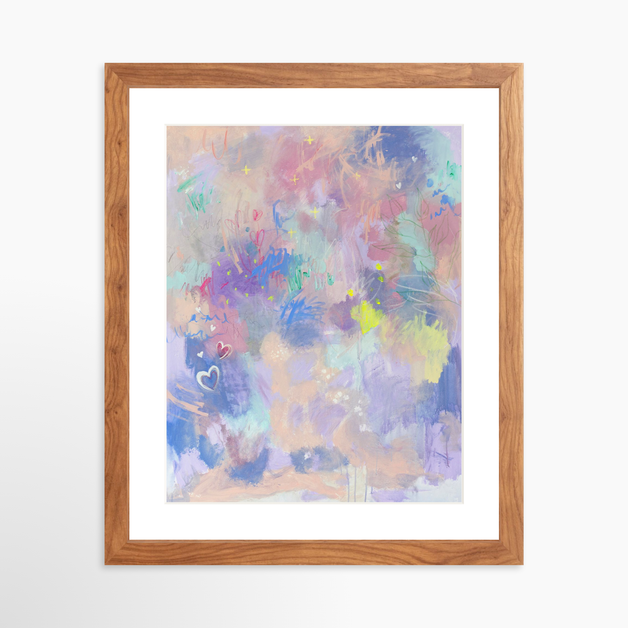 11x14 / Light Walnut Frame + White Mat