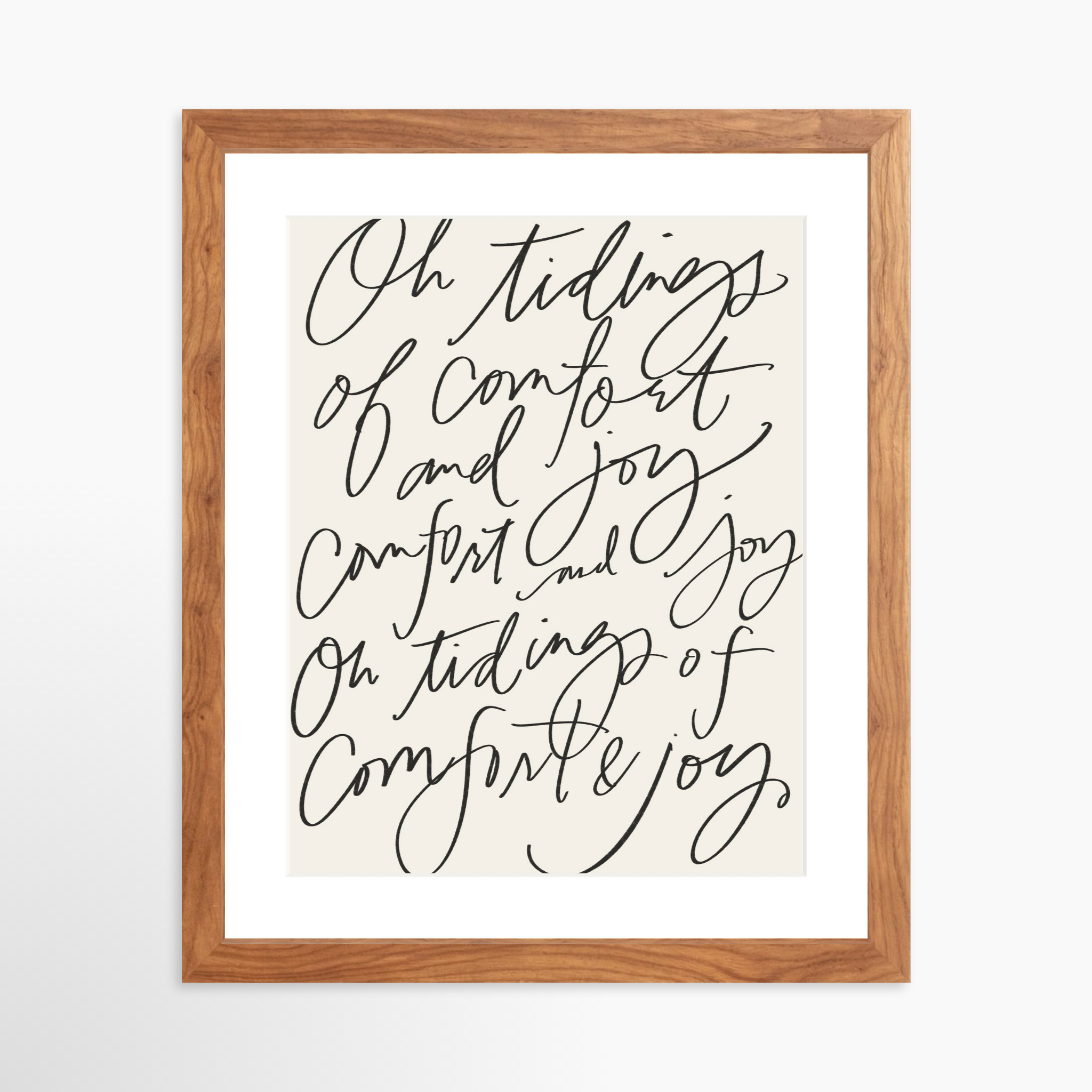 11x14 / Light Walnut Frame + White Mat