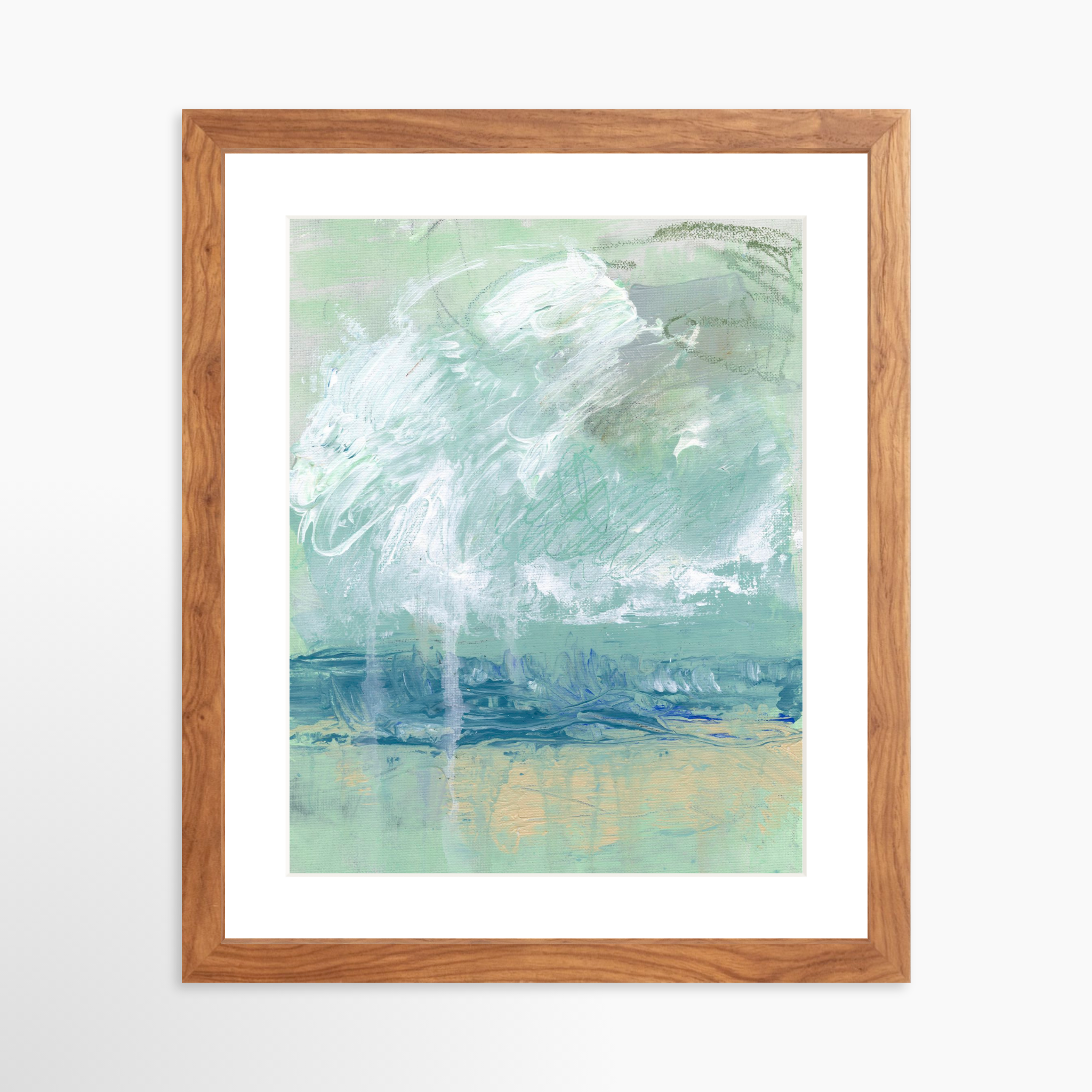 11x14 / Light Walnut Frame + White Mat