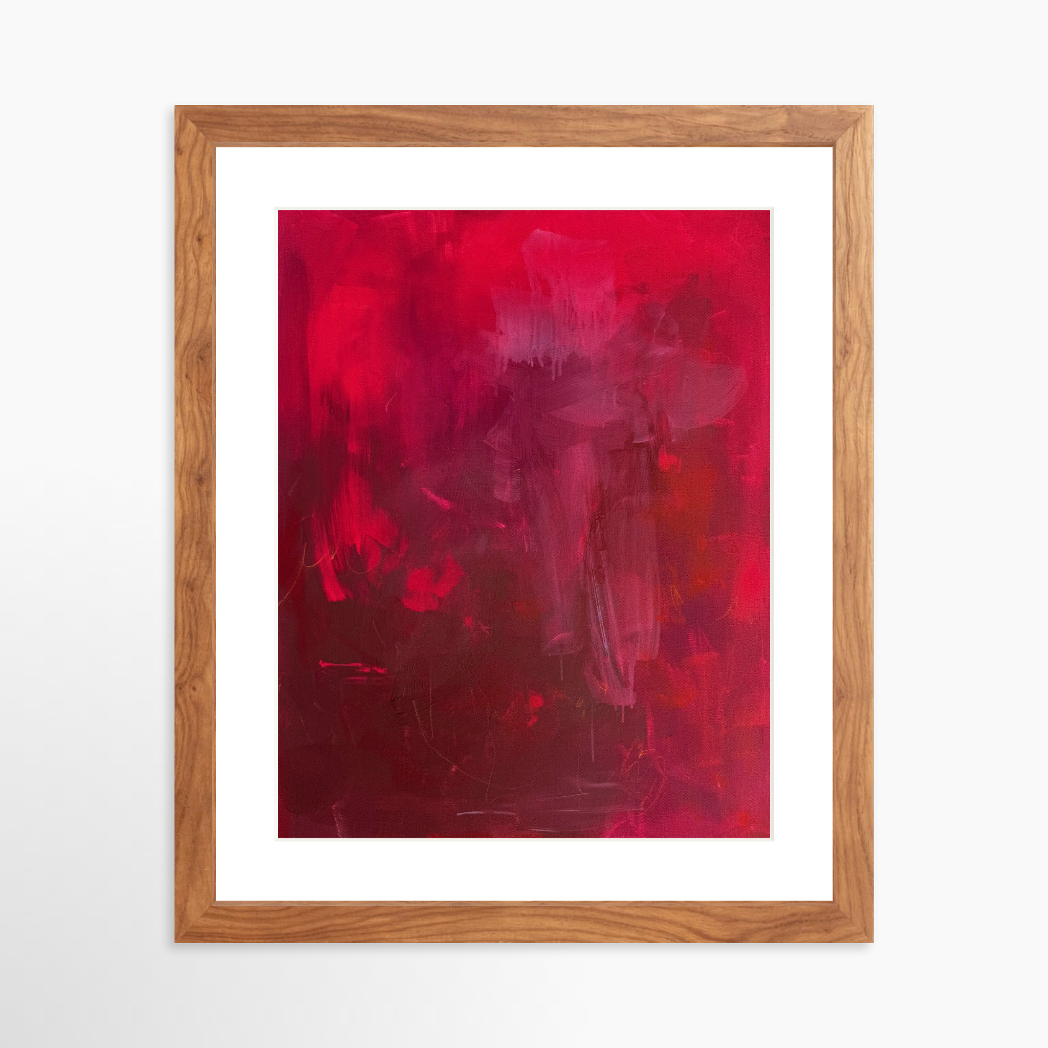 11x14 / Light Walnut Frame + White Mat