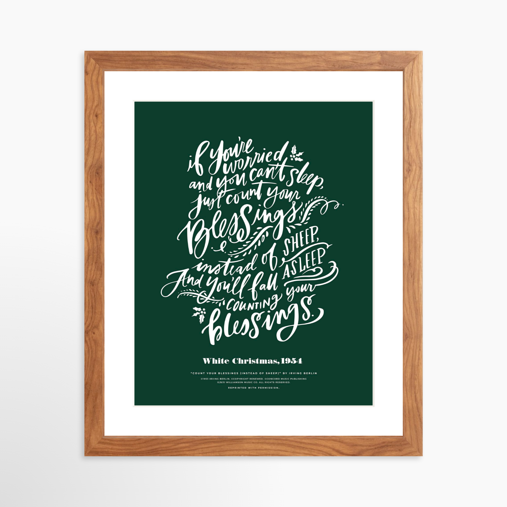 11x14 / Light Walnut Frame + White Mat