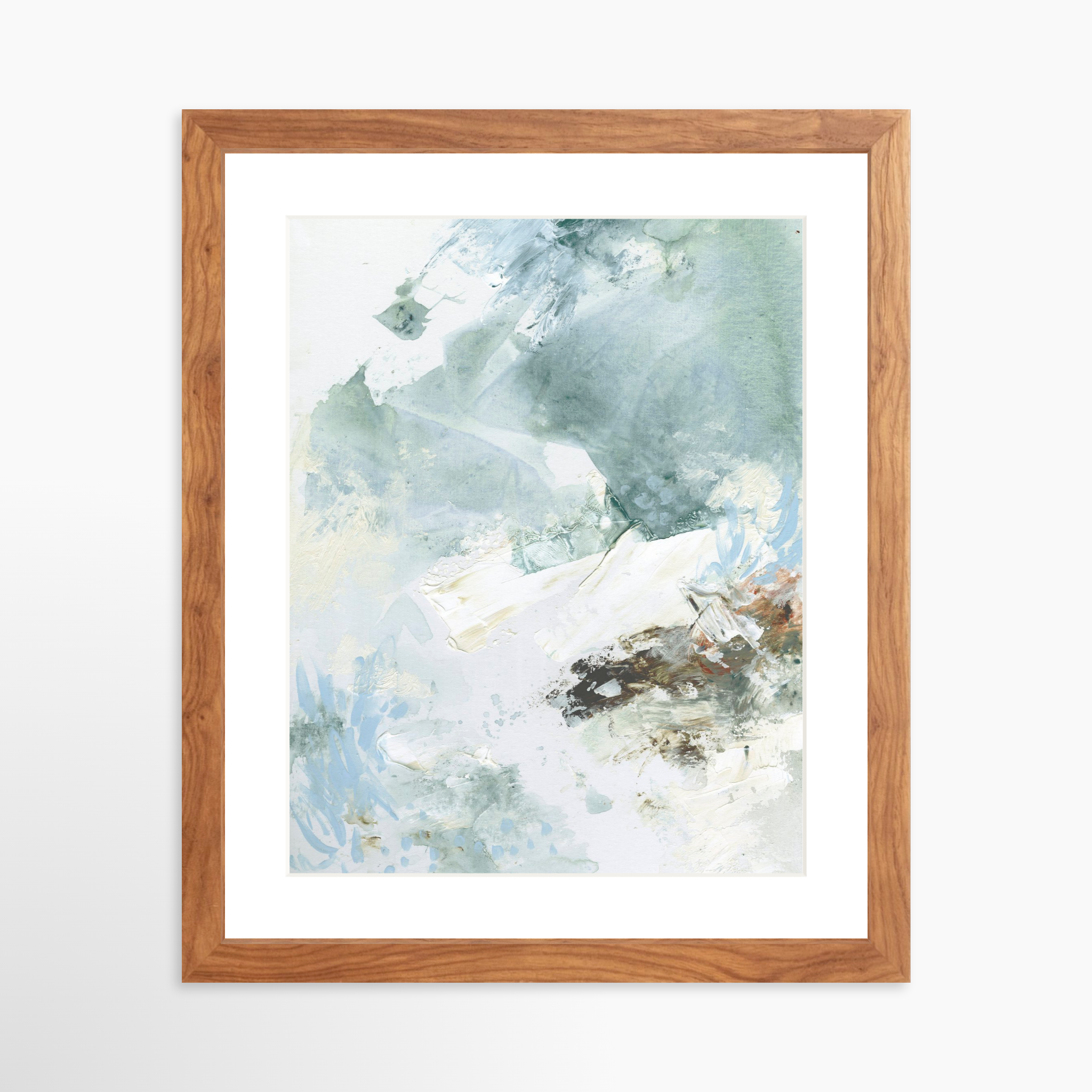 11x14 / Light Walnut Frame + White Mat