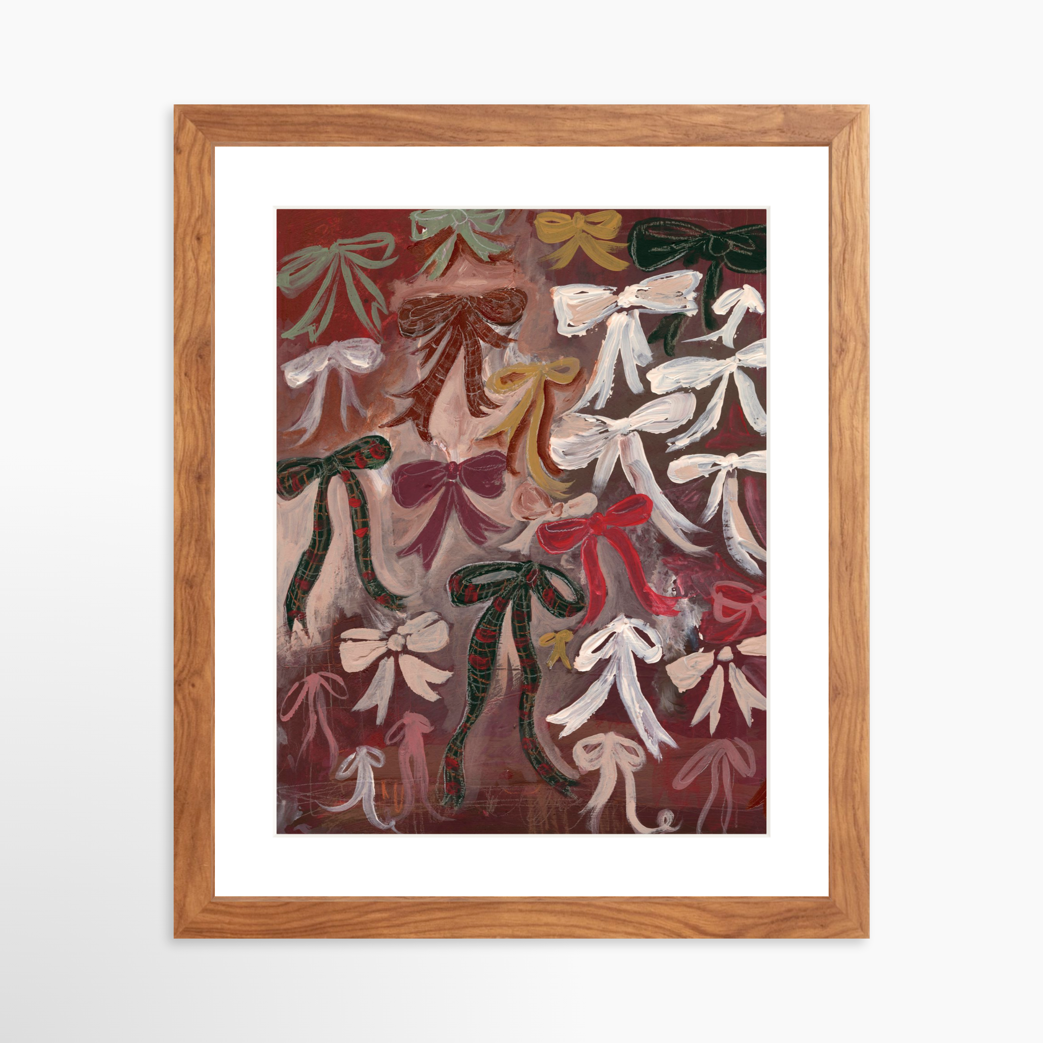 11x14 / Light Walnut Frame + White Mat
