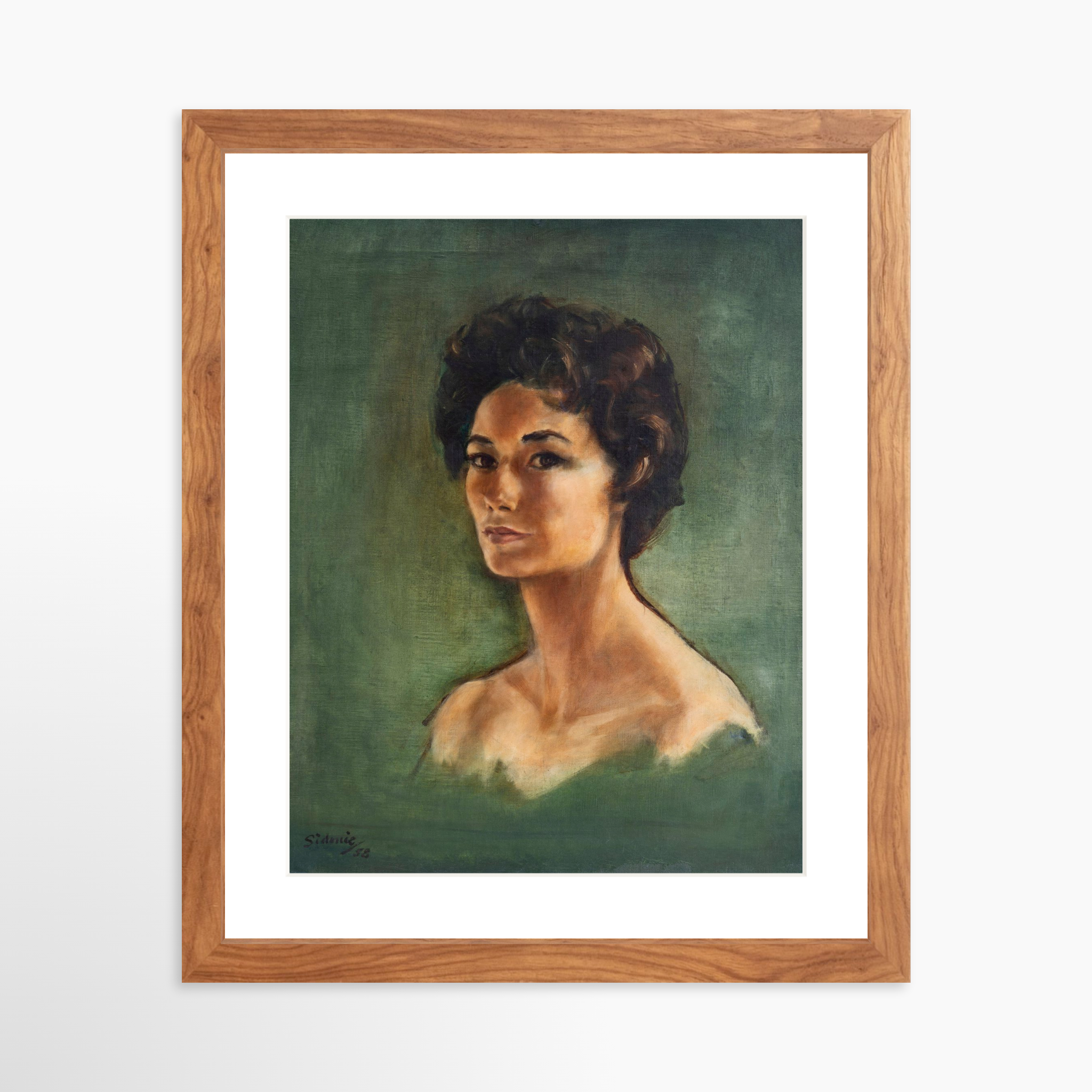 11x14 / Light Walnut Frame + White Mat