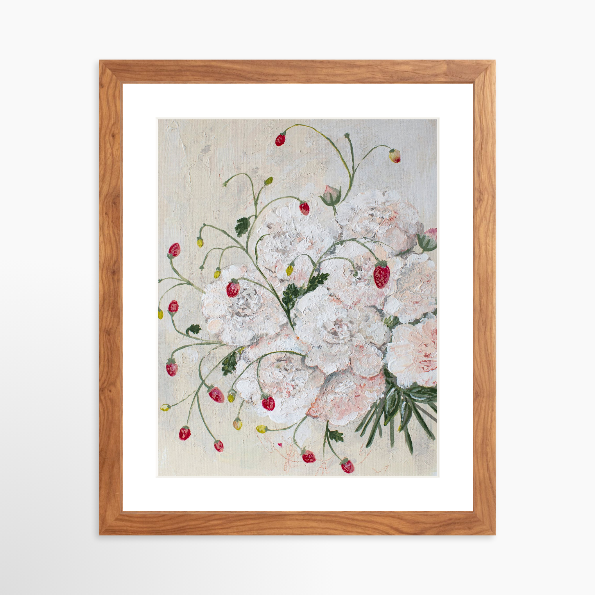 11x14 / Light Walnut Frame + White Mat