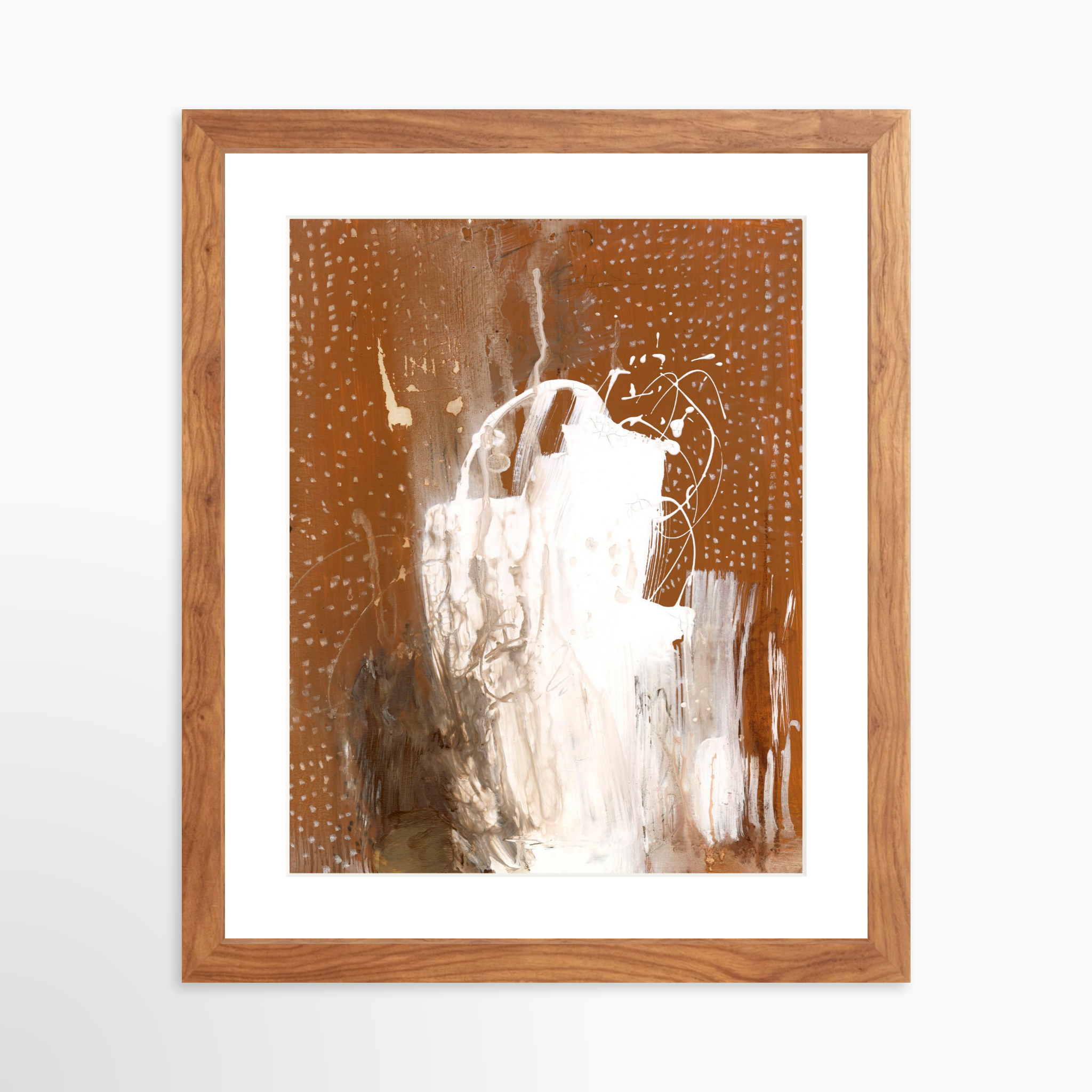11x14 / Light Walnut Frame + White Mat