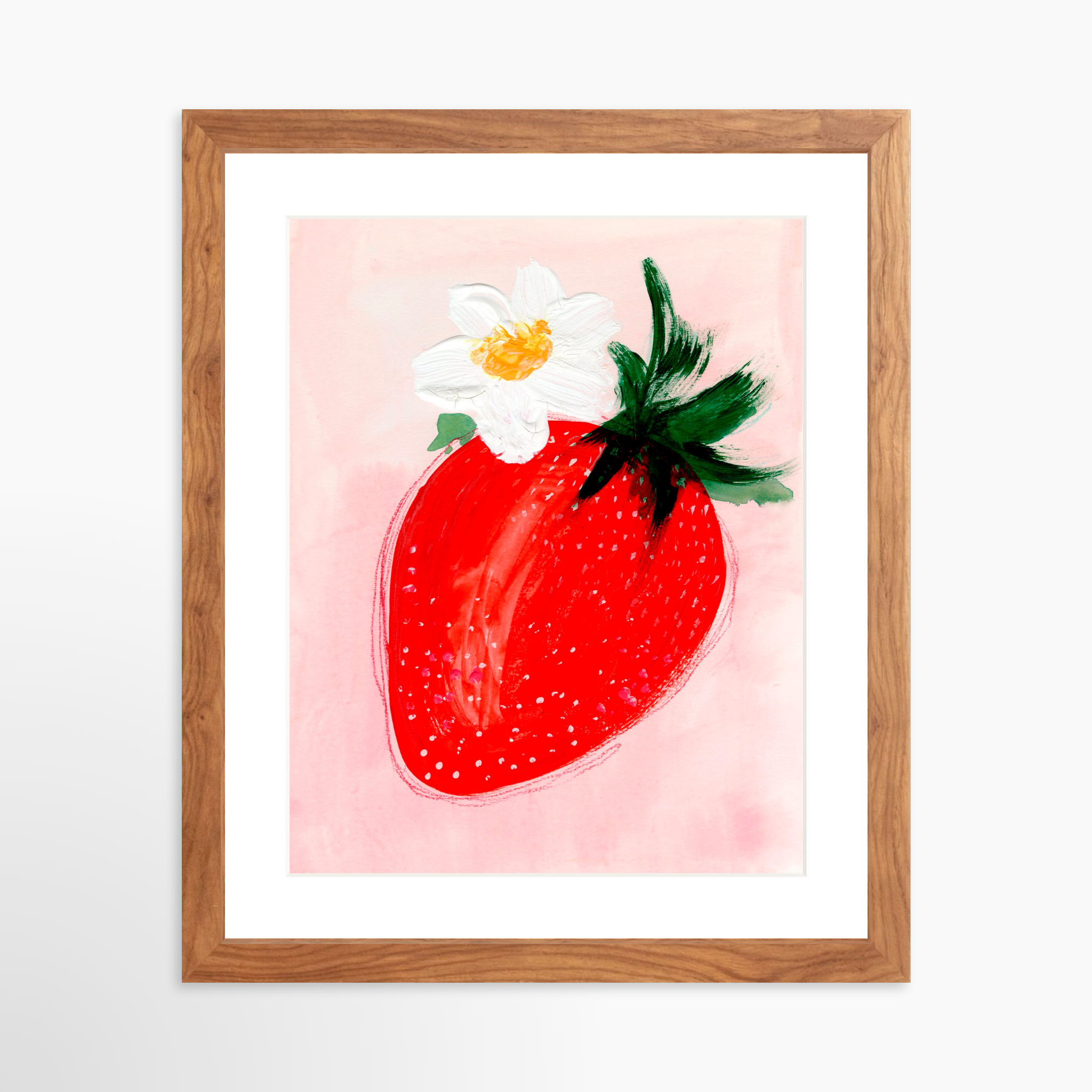 11x14 / Light Walnut Frame + White Mat