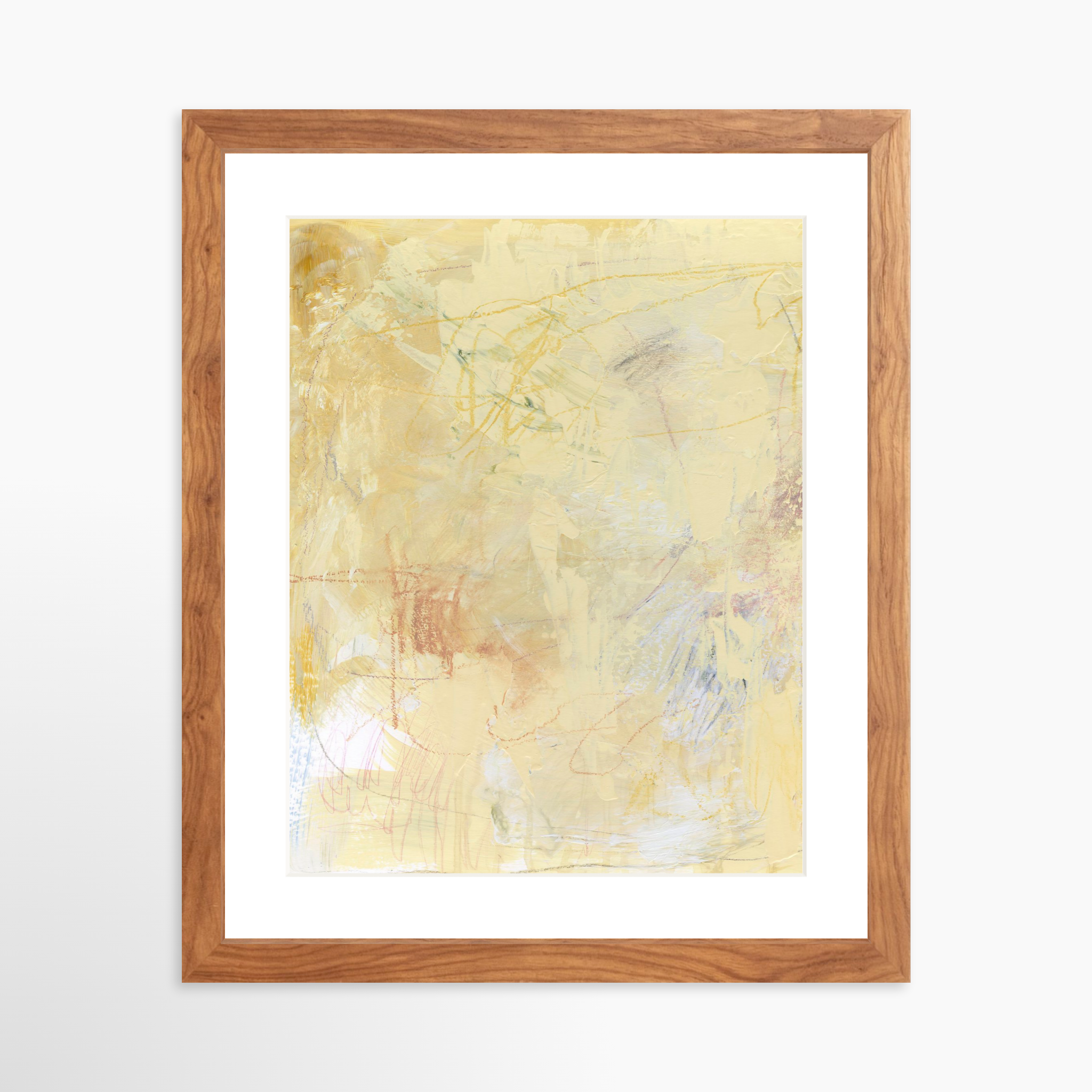 11x14 / Light Walnut Frame + White Mat