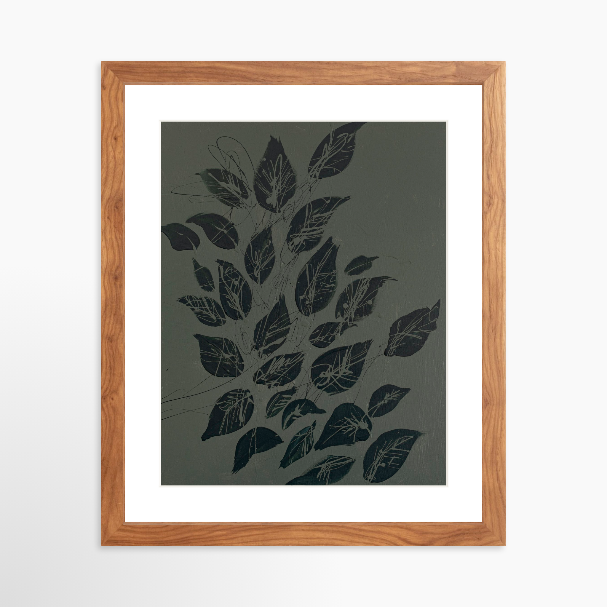 11x14 / Light Walnut Frame + White Mat