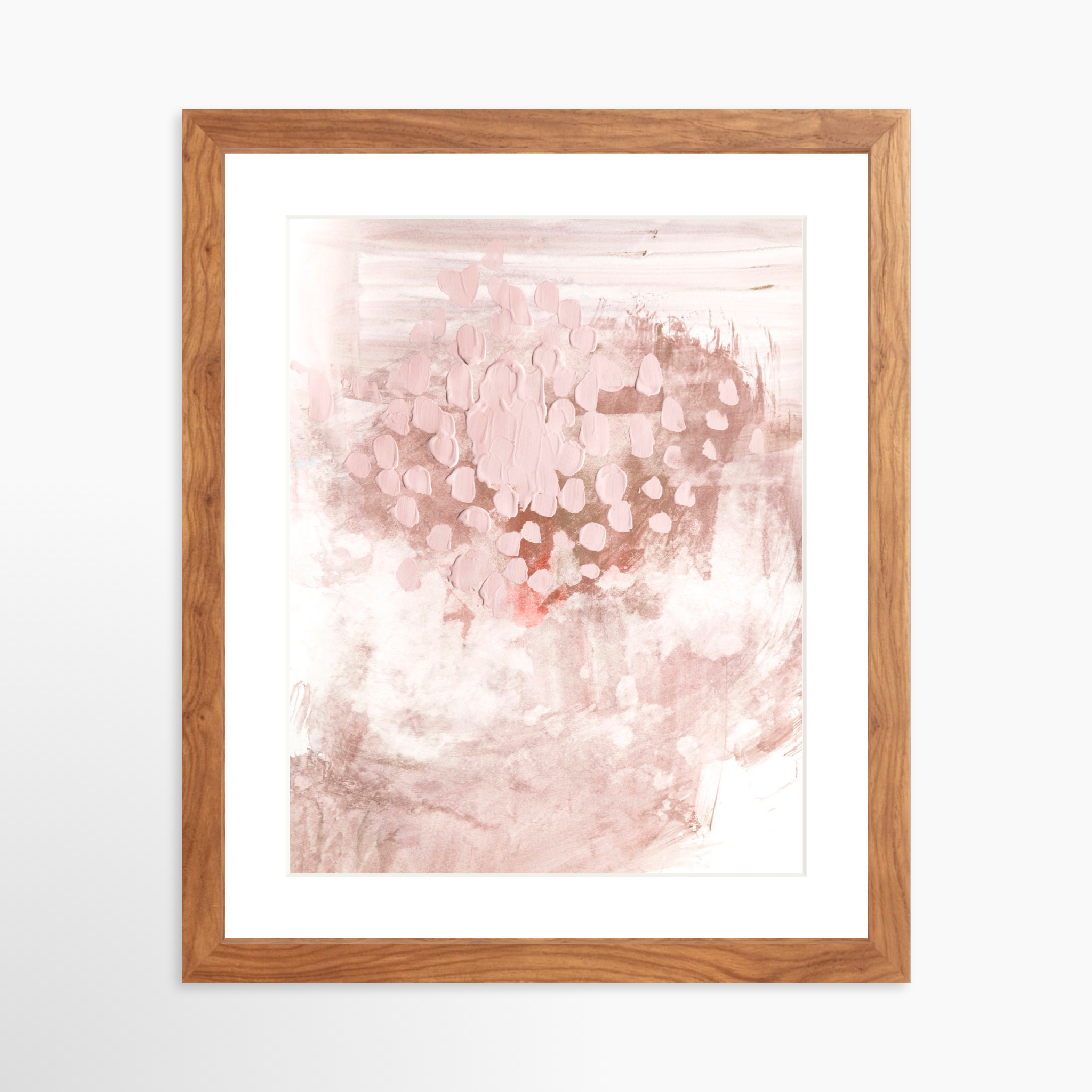 11x14 / Light Walnut Frame + White Mat