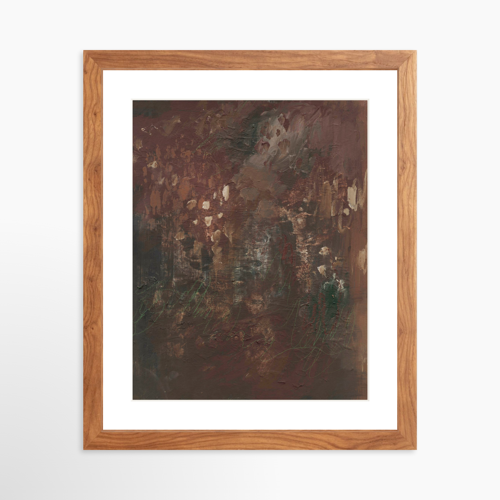 11x14 / Light Walnut Frame + White Mat