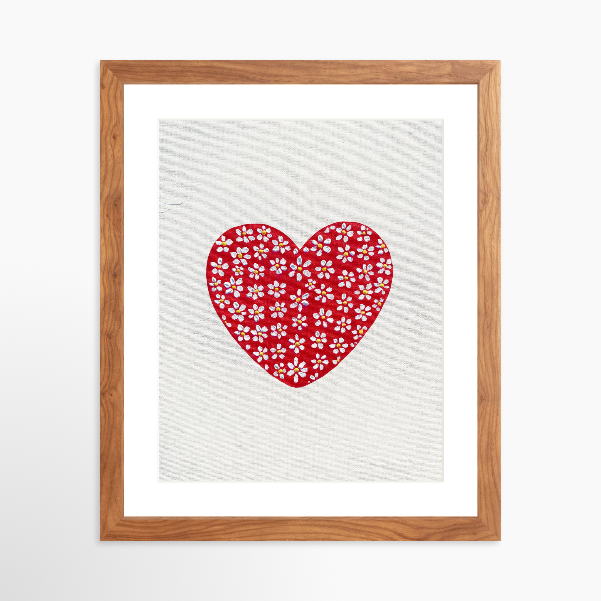 11x14 / Light Walnut Frame + White Mat