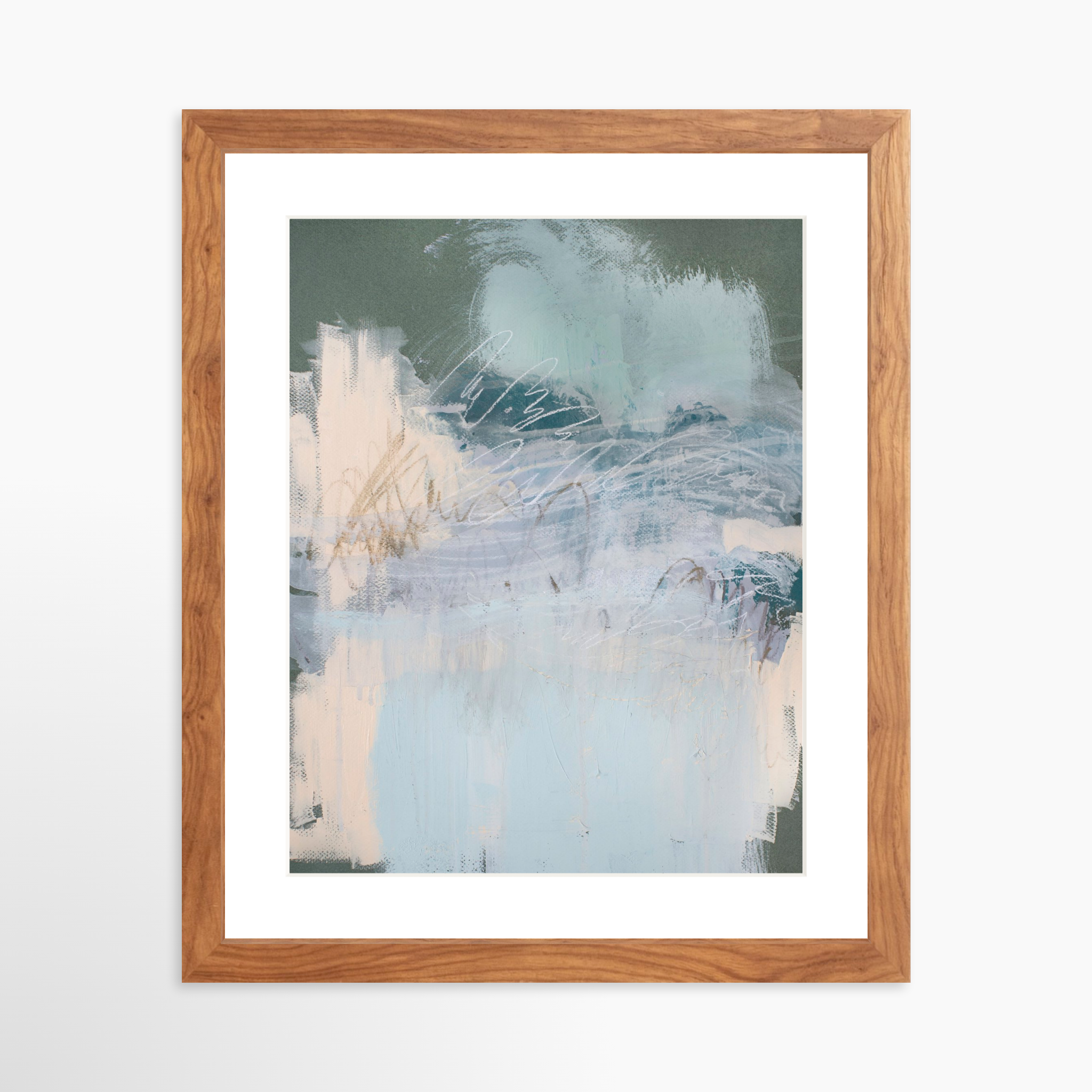 11x14 / Light Walnut Frame + White Mat
