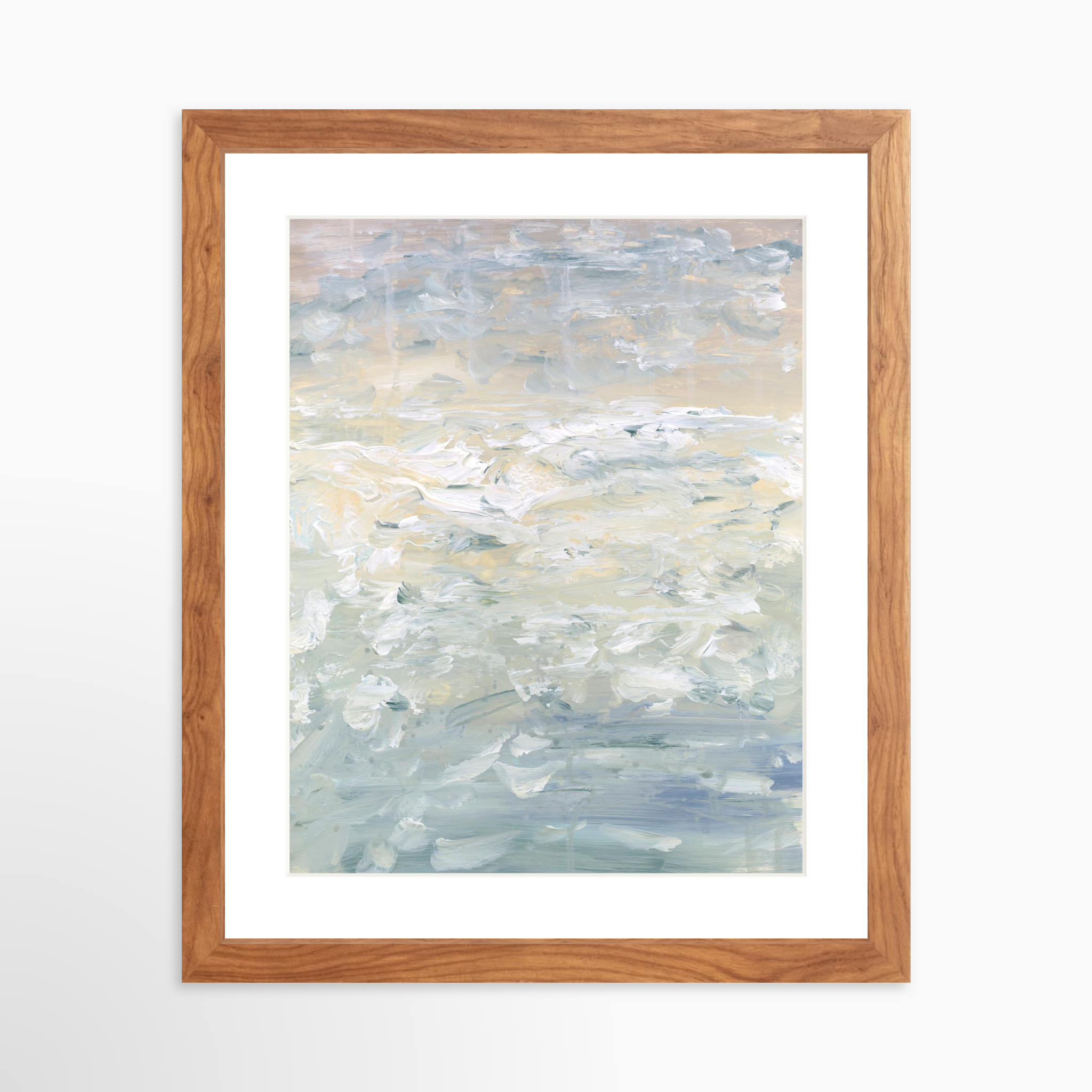 11x14 / Light Walnut Frame + White Mat