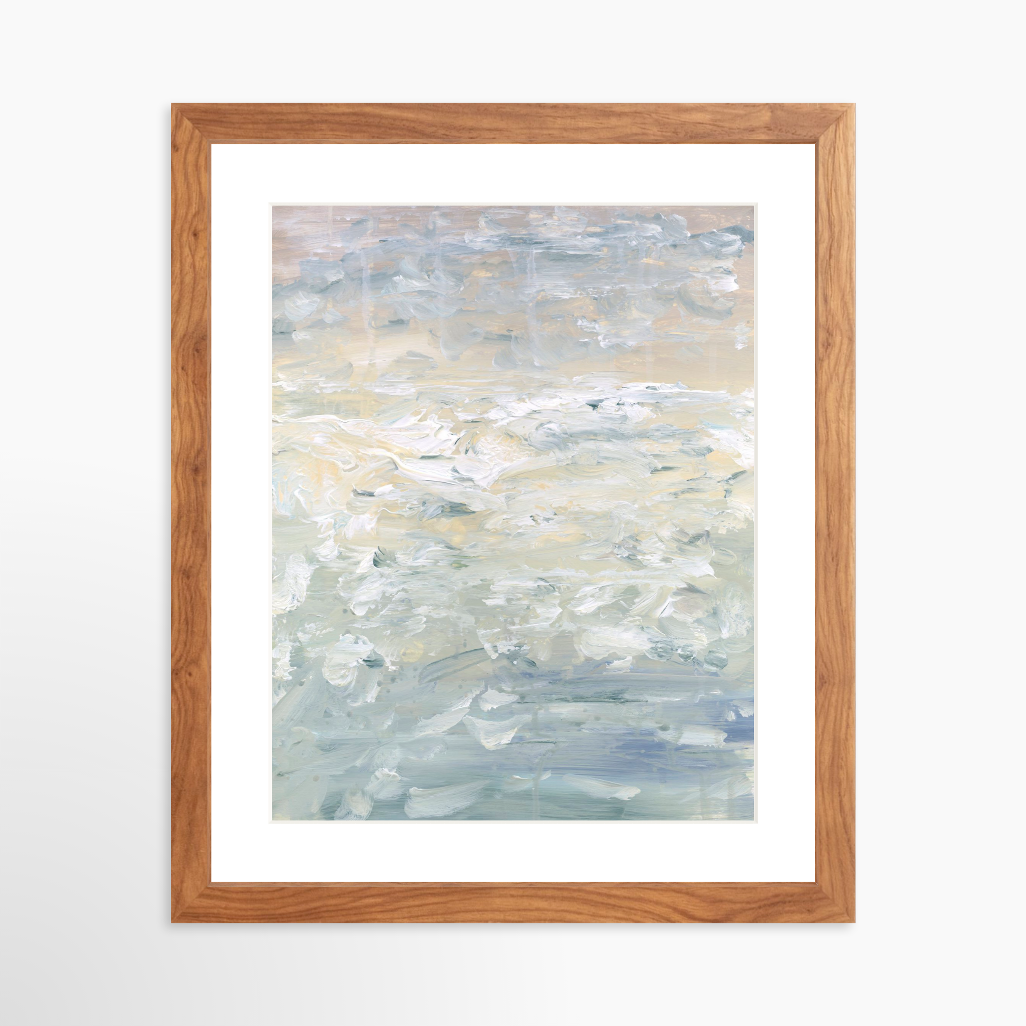11x14 / Light Walnut Frame + White Mat