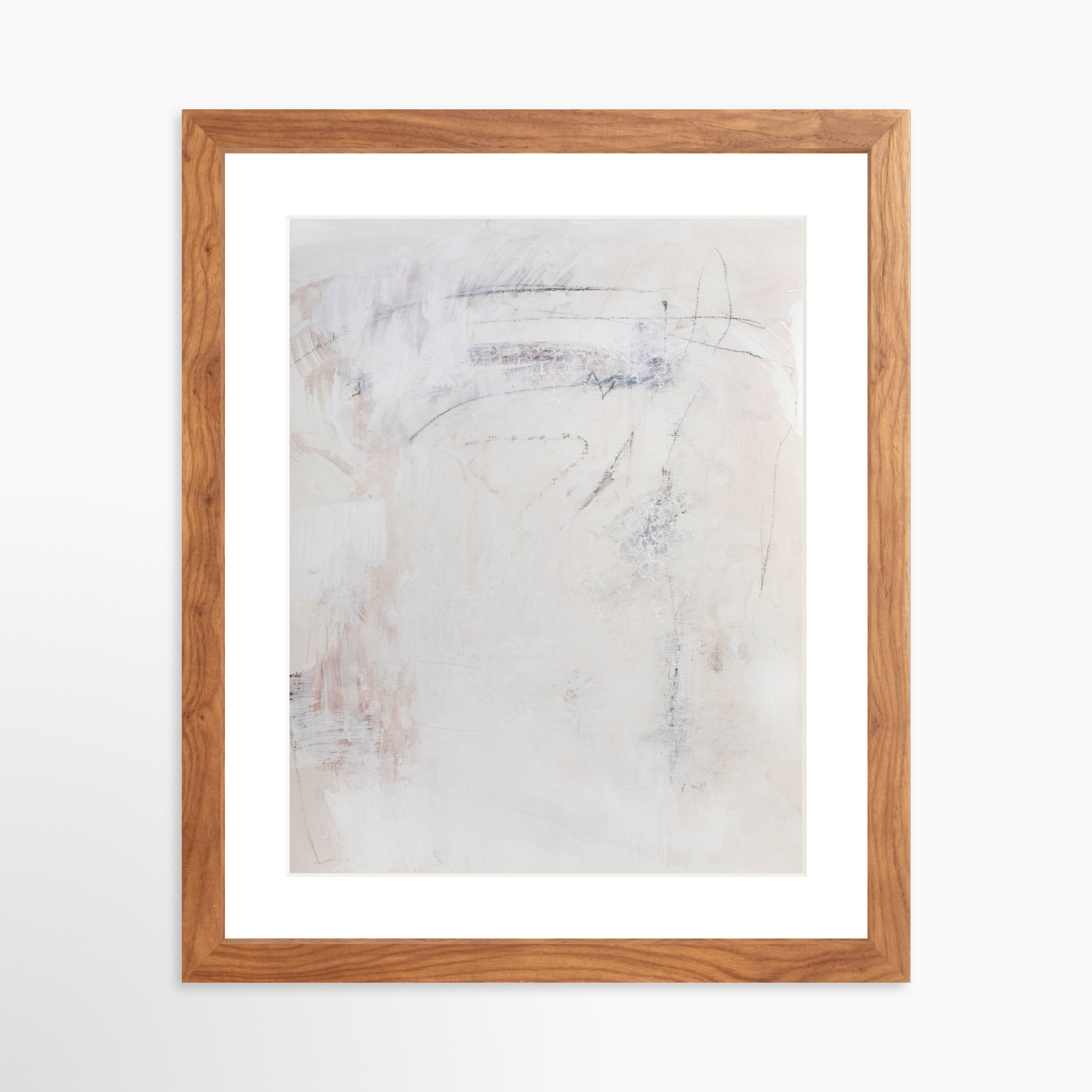 11x14 / Light Walnut Frame + White Mat