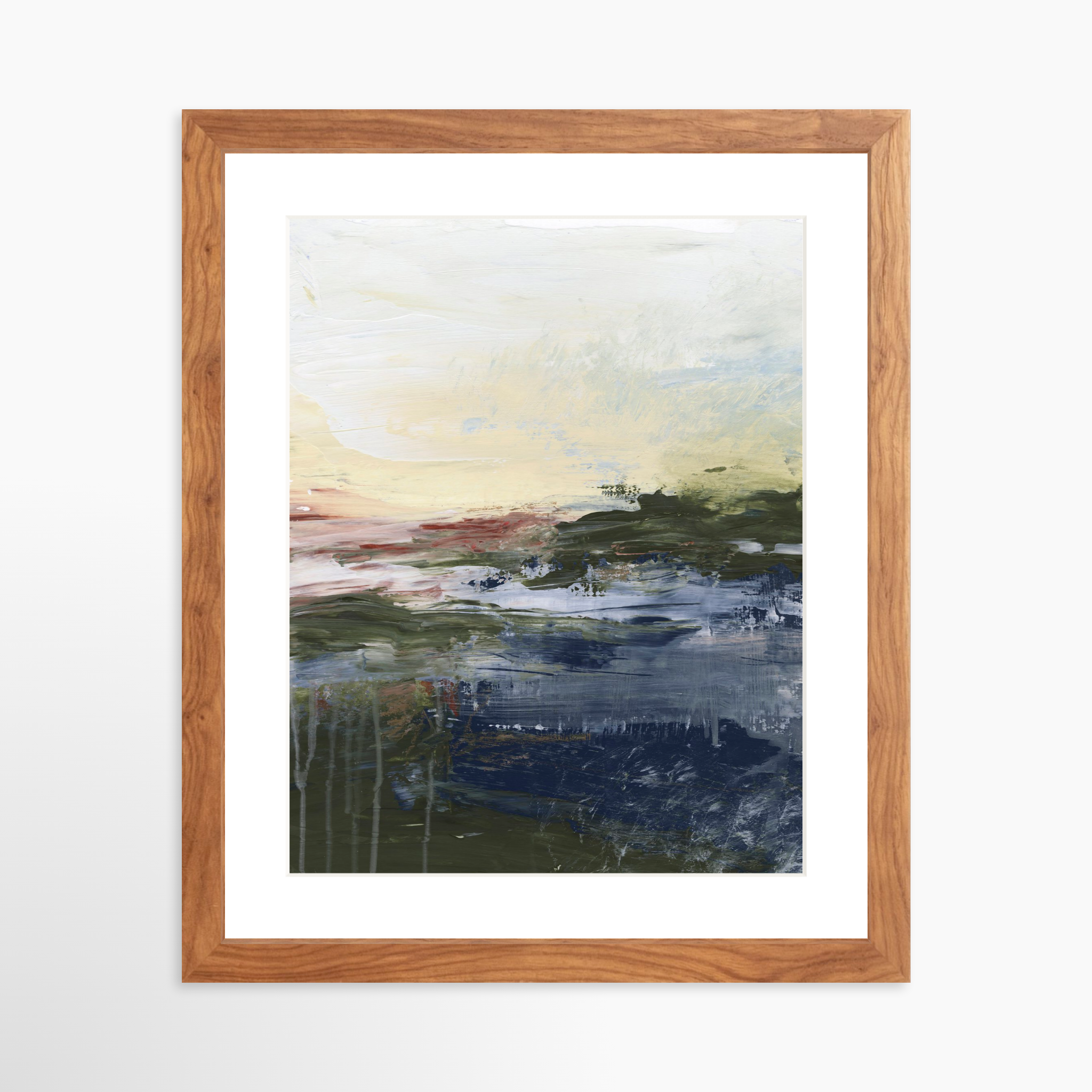 11x14 / Light Walnut Frame + White Mat