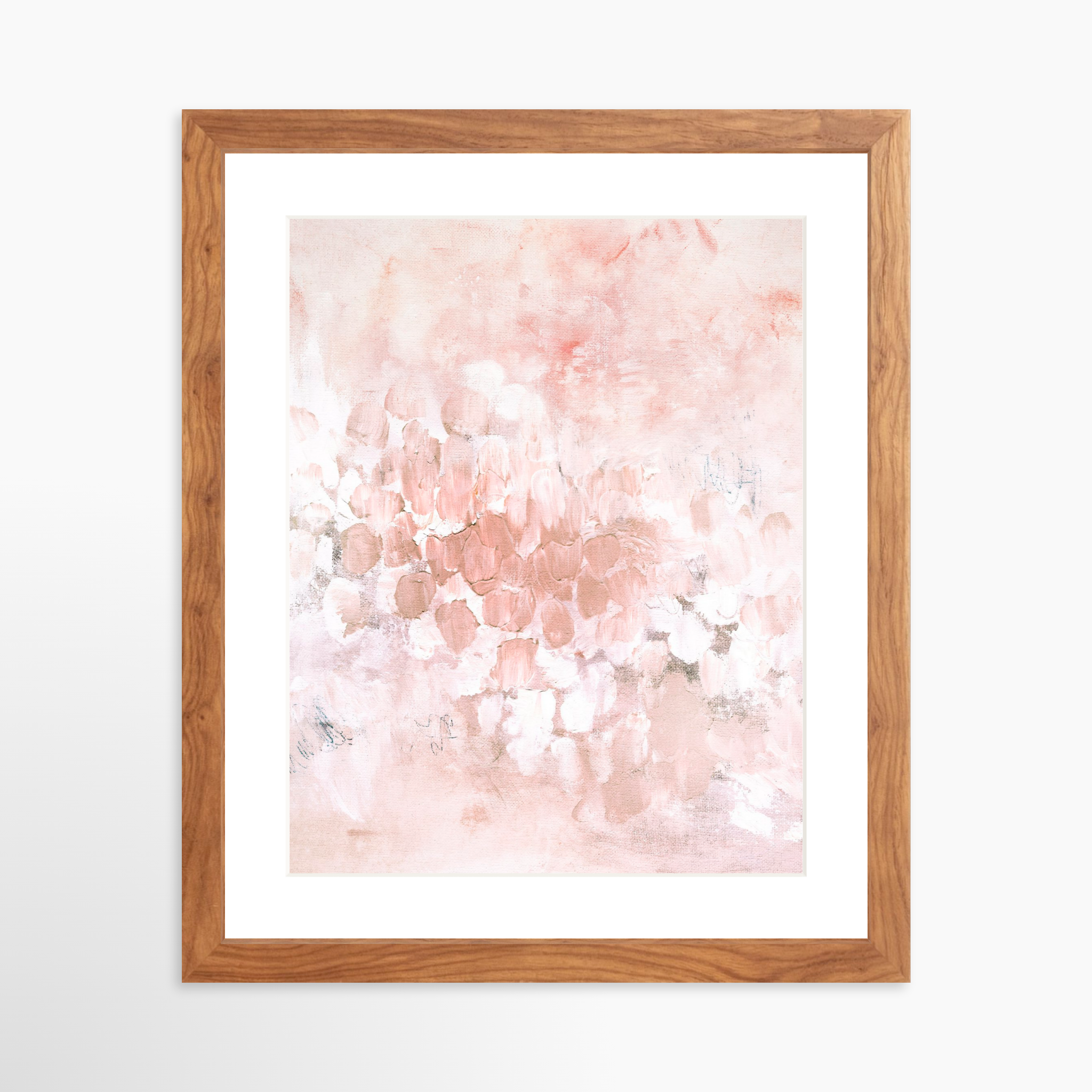11x14 / Light Walnut Frame + White Mat