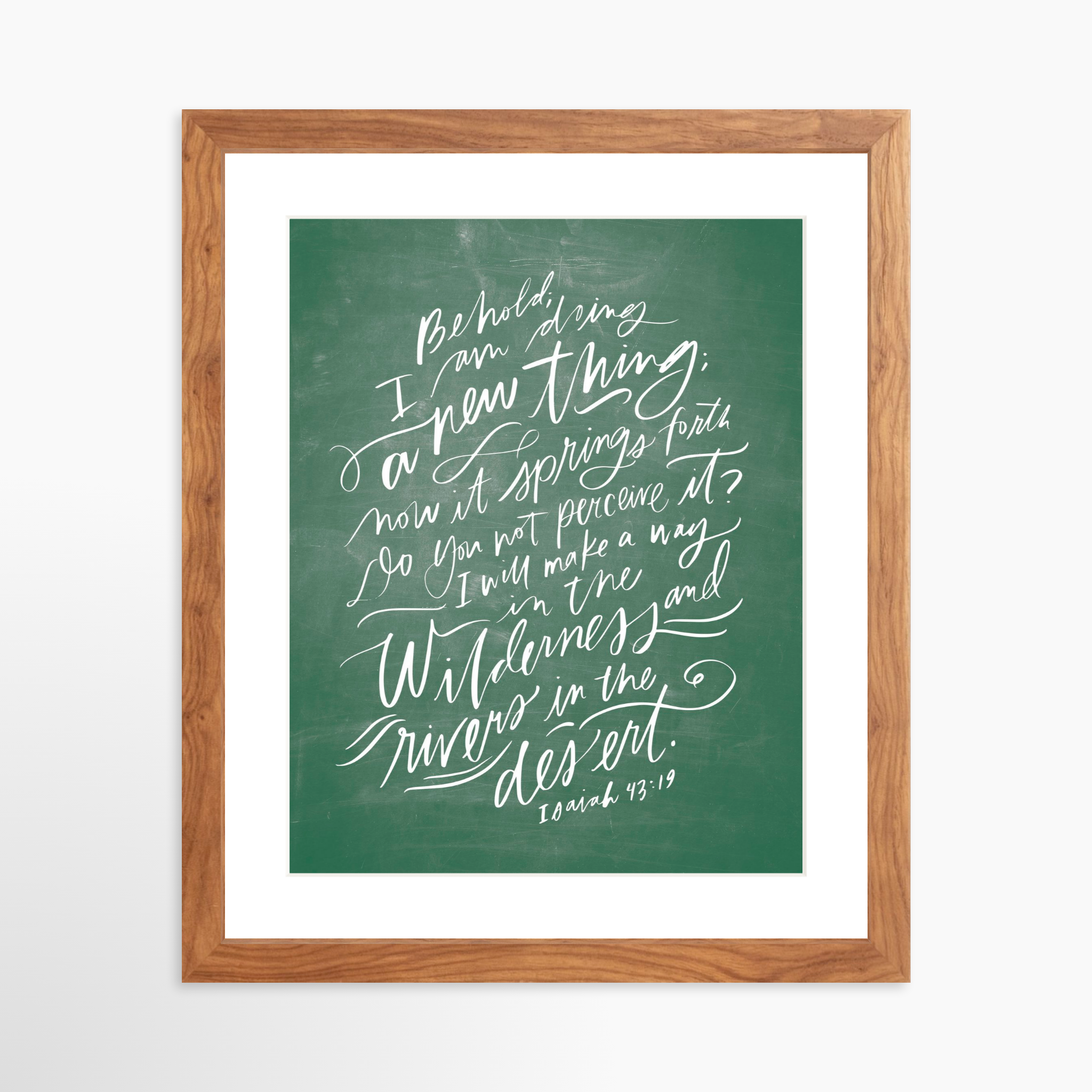 11x14 / Light Walnut Frame + White Mat