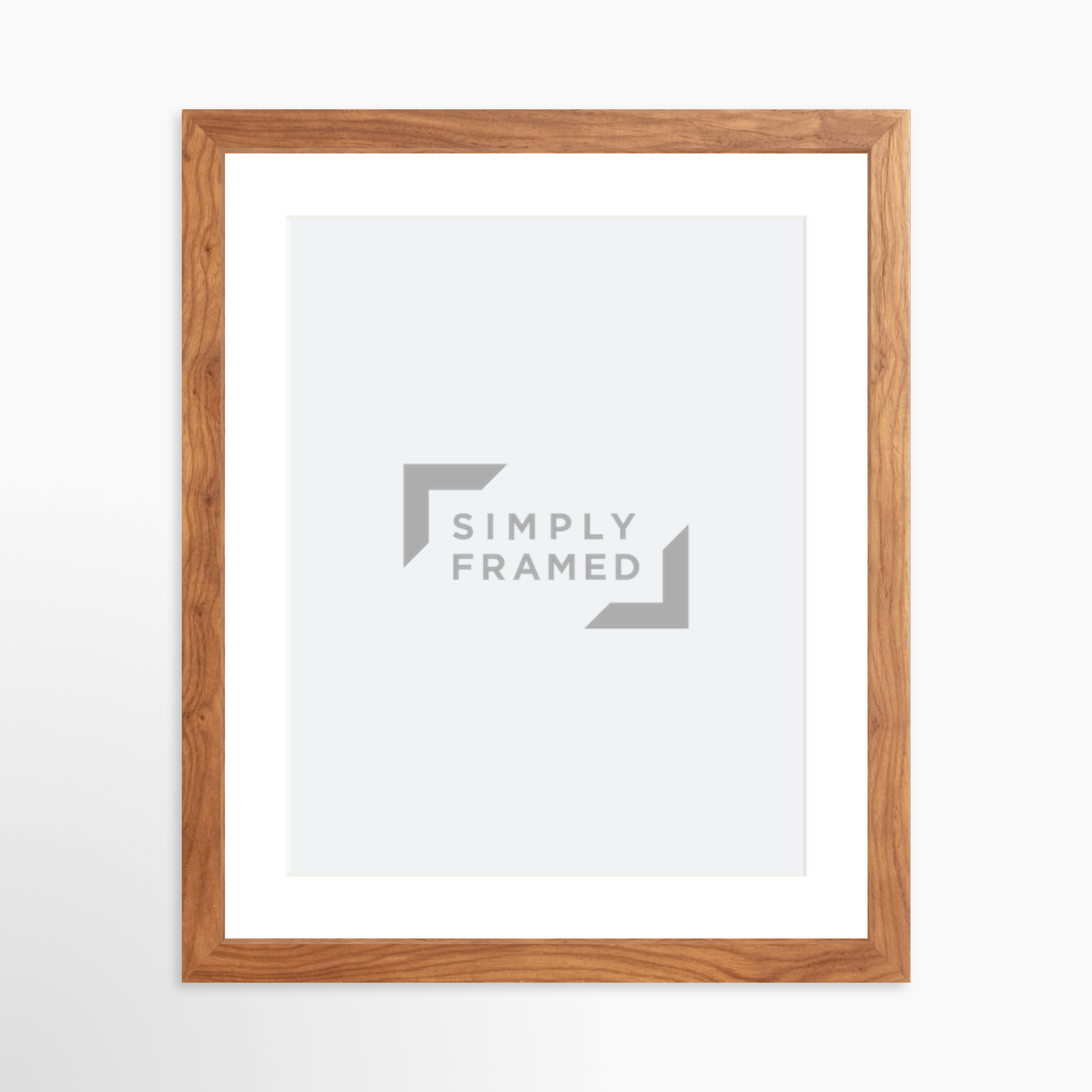 11x14 / Light Walnut Frame + White Mat