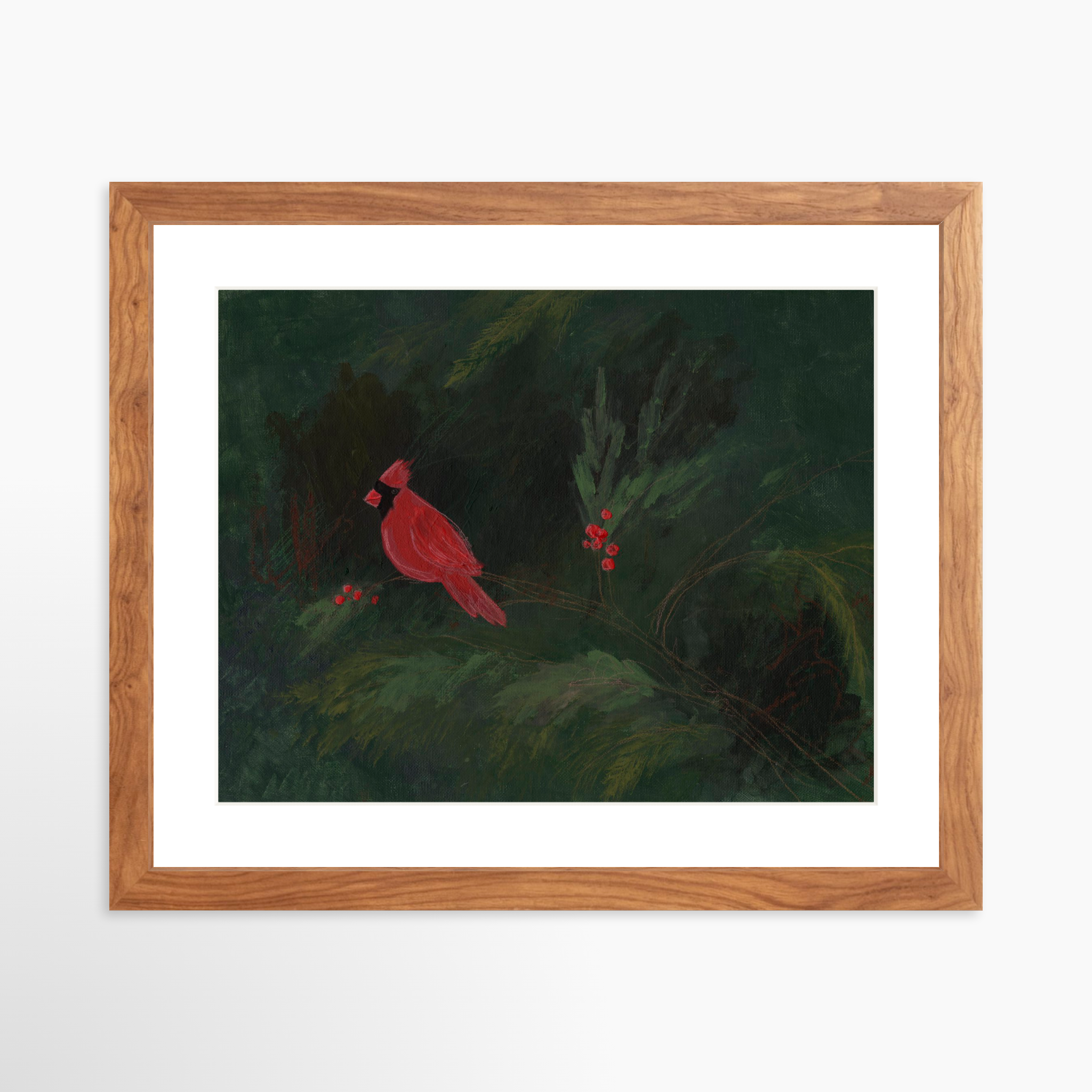 14x11 / Light Walnut Frame + White Mat