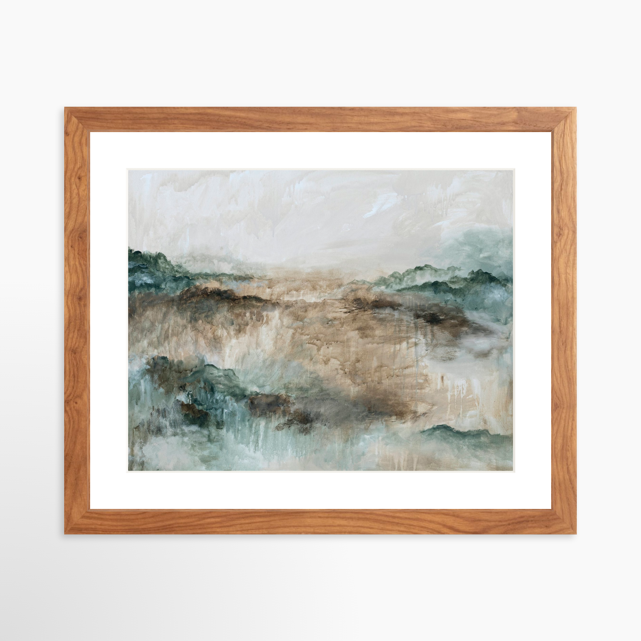 14x11 / Light Walnut Frame + White Mat