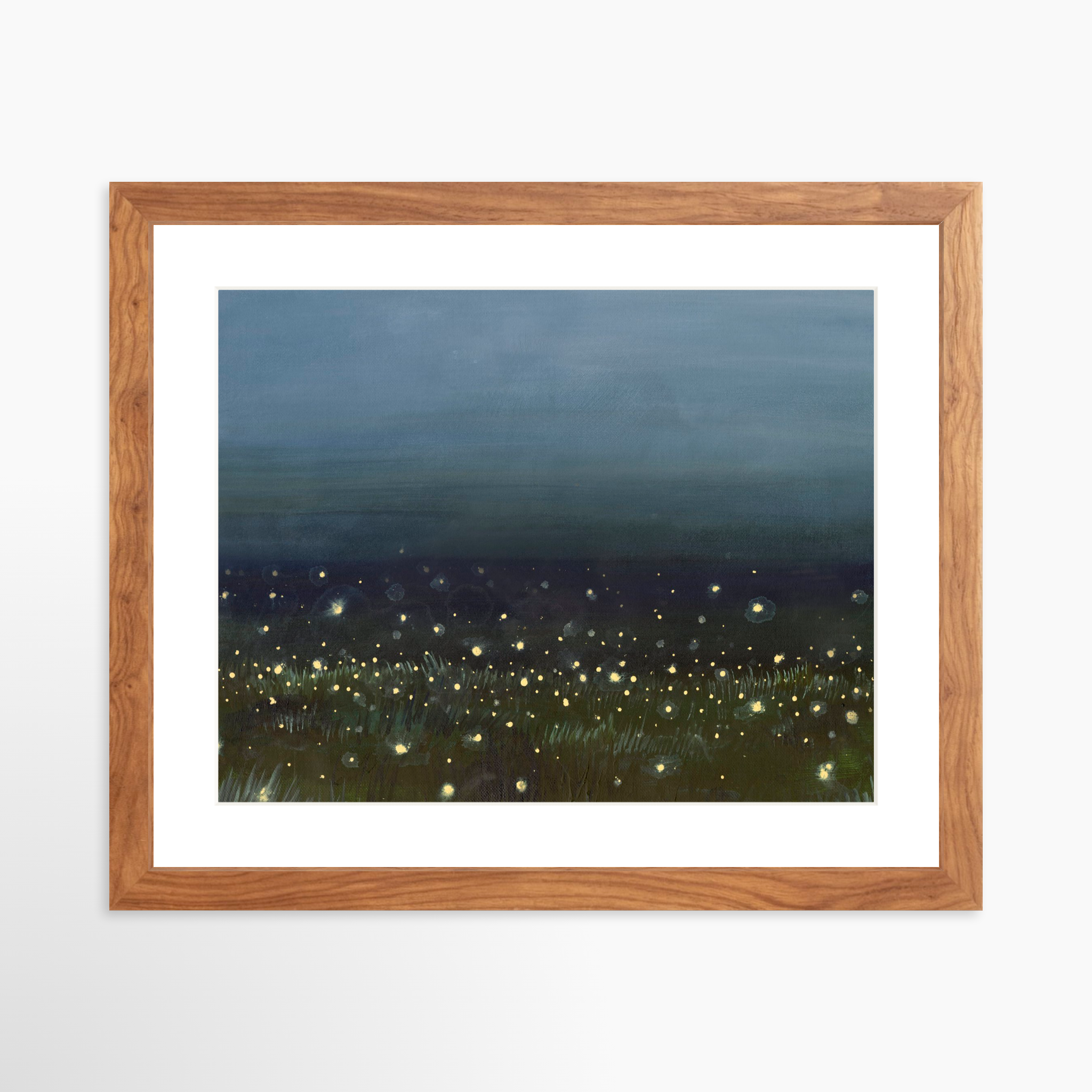 14x11 / Light Walnut Frame + White Mat