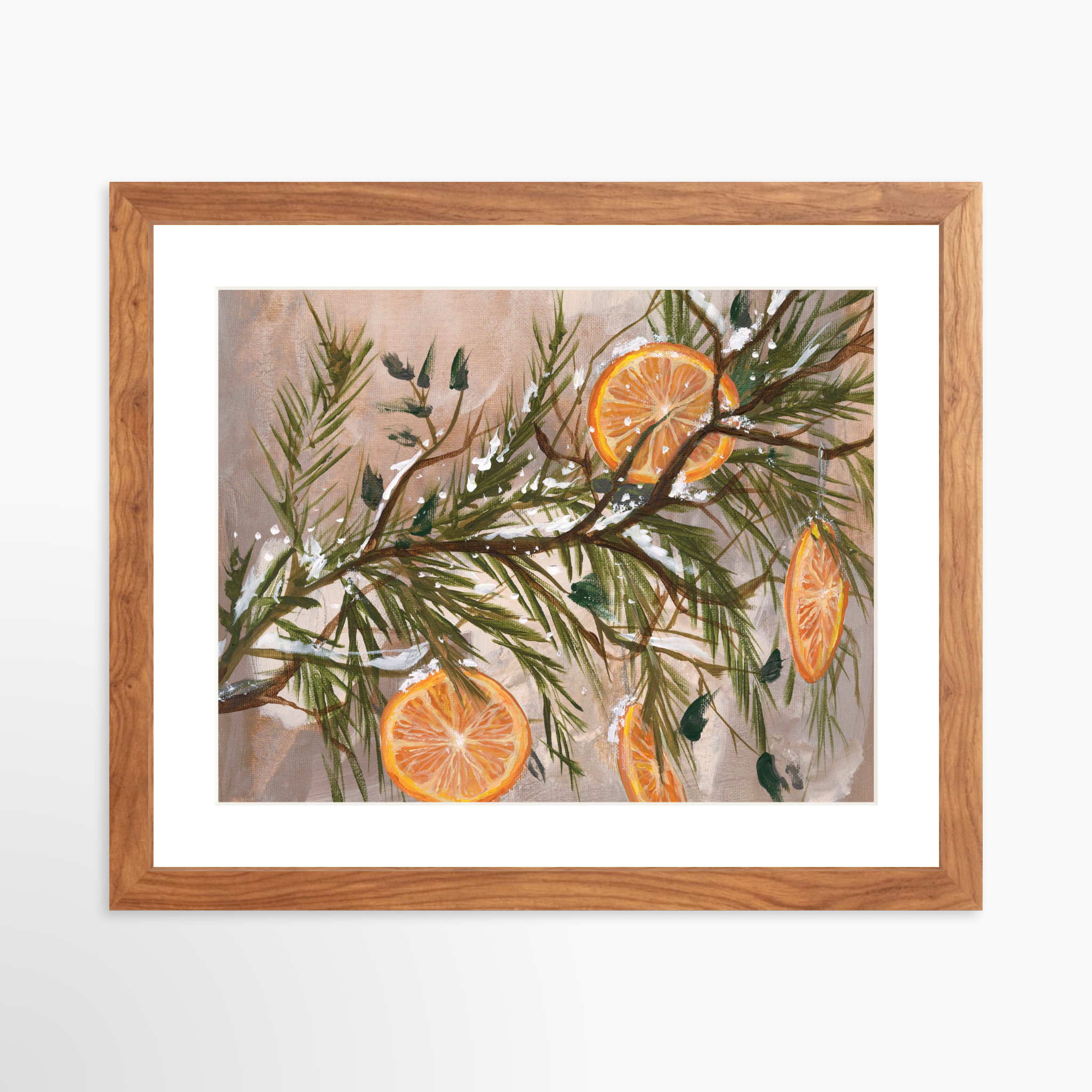 14x11 / Light Walnut Frame + White Mat