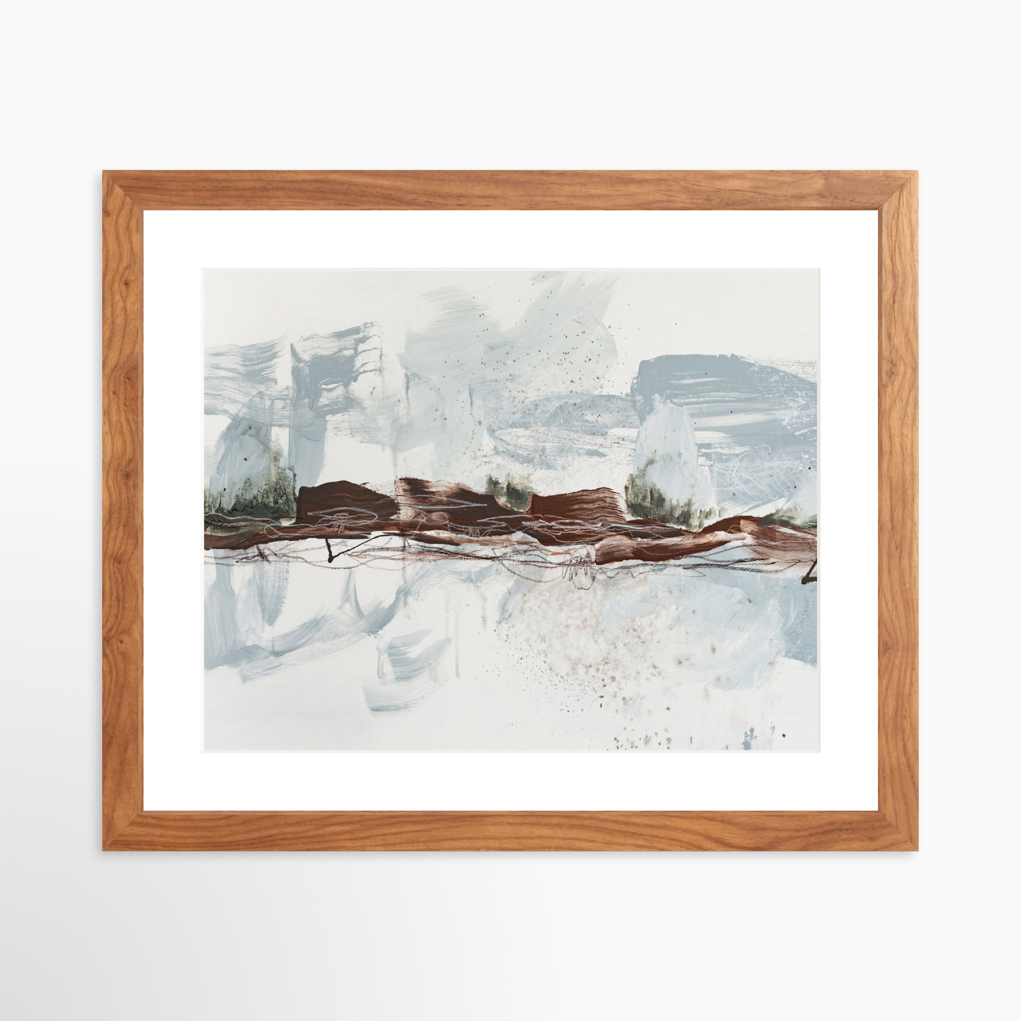 14x11 / Light Walnut Frame + White Mat