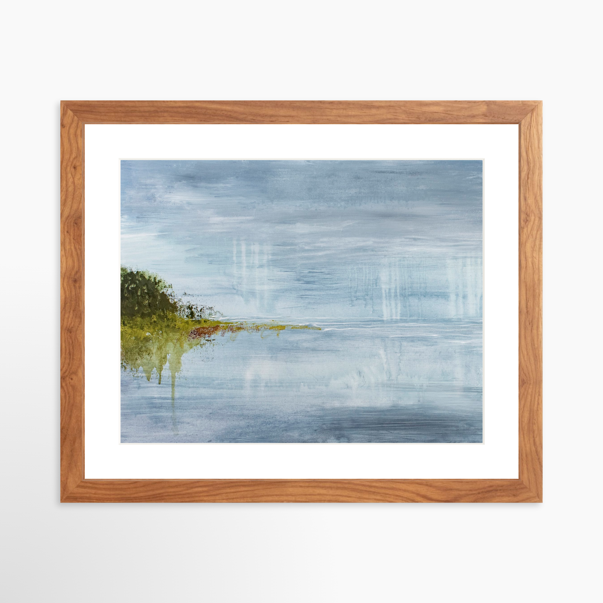 14x11 / Light Walnut Frame + White Mat