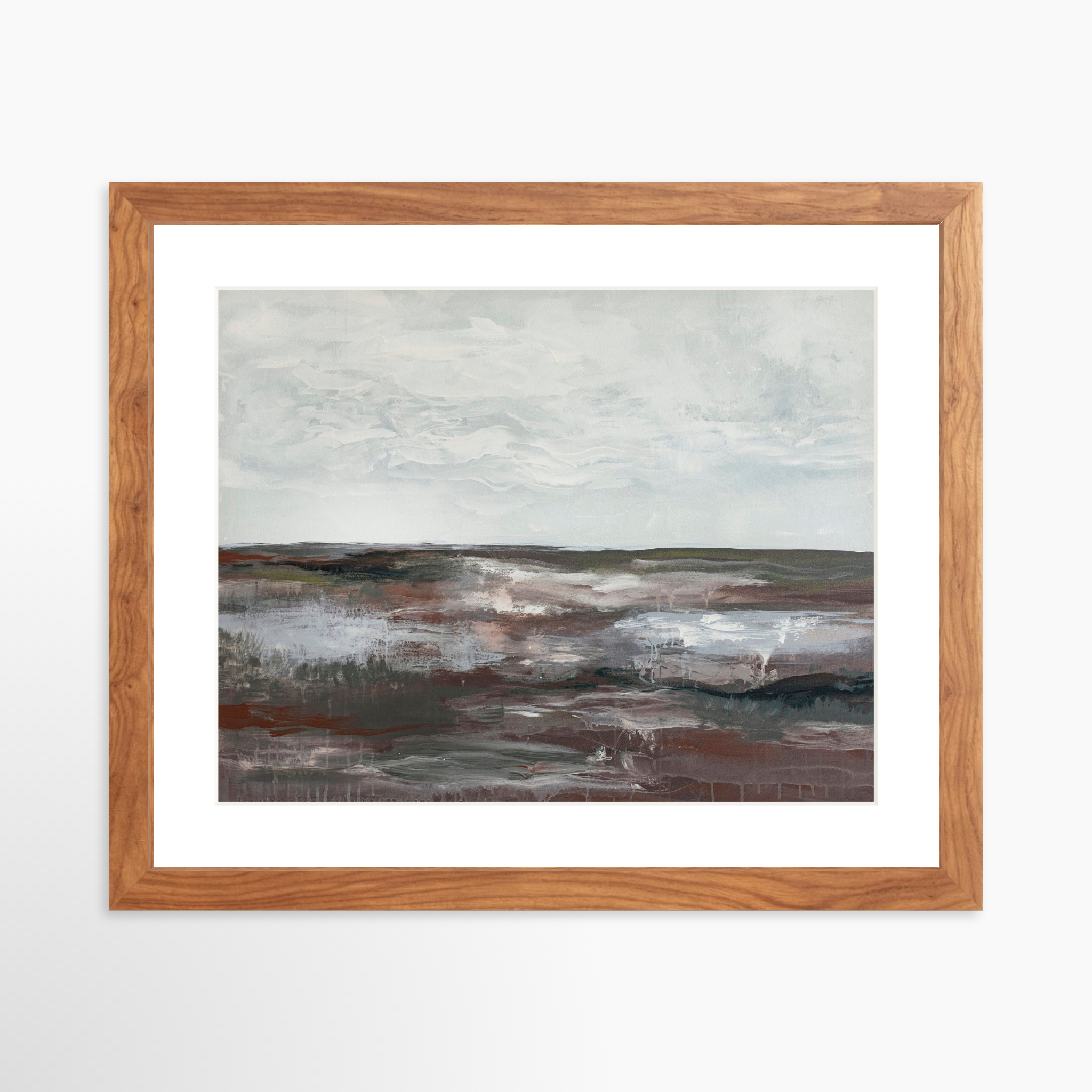 14x11 / Light Walnut Frame + White Mat