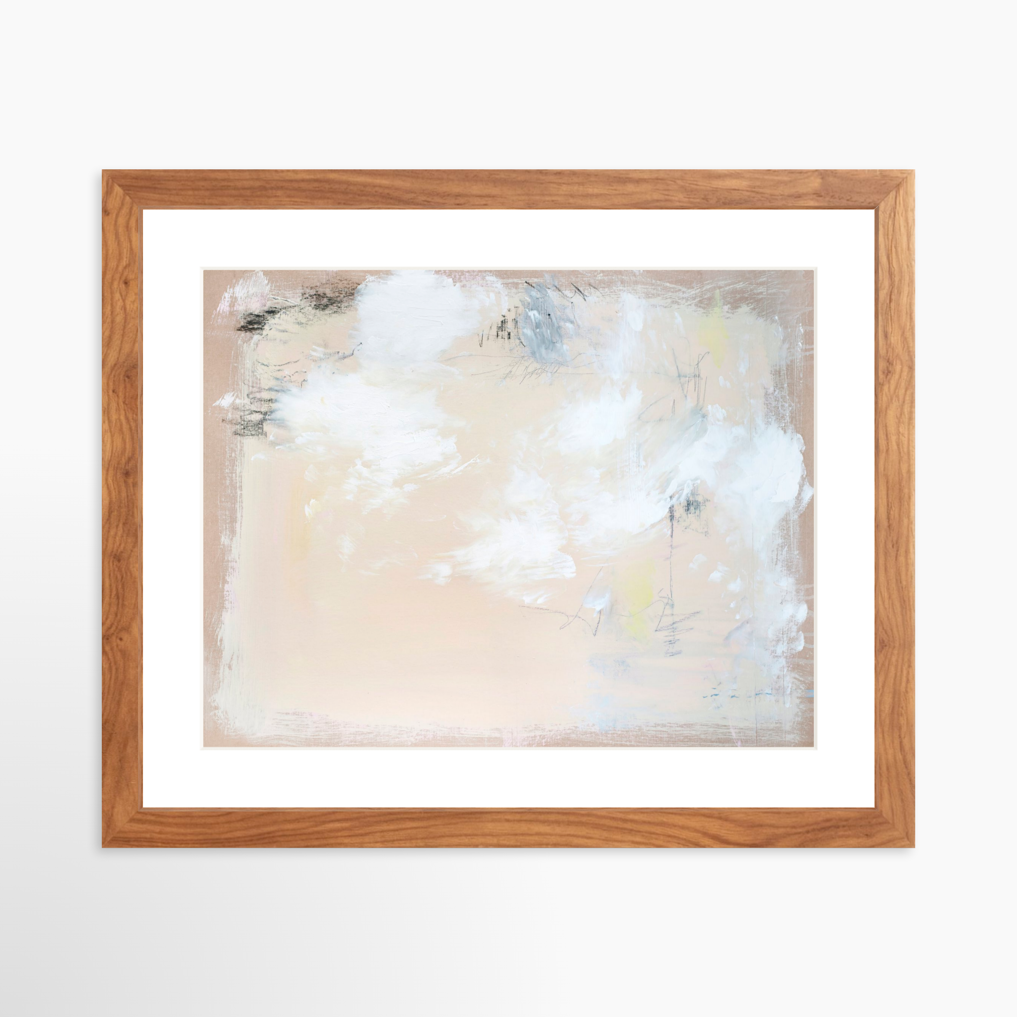 14x11 / Light Walnut Frame + White Mat