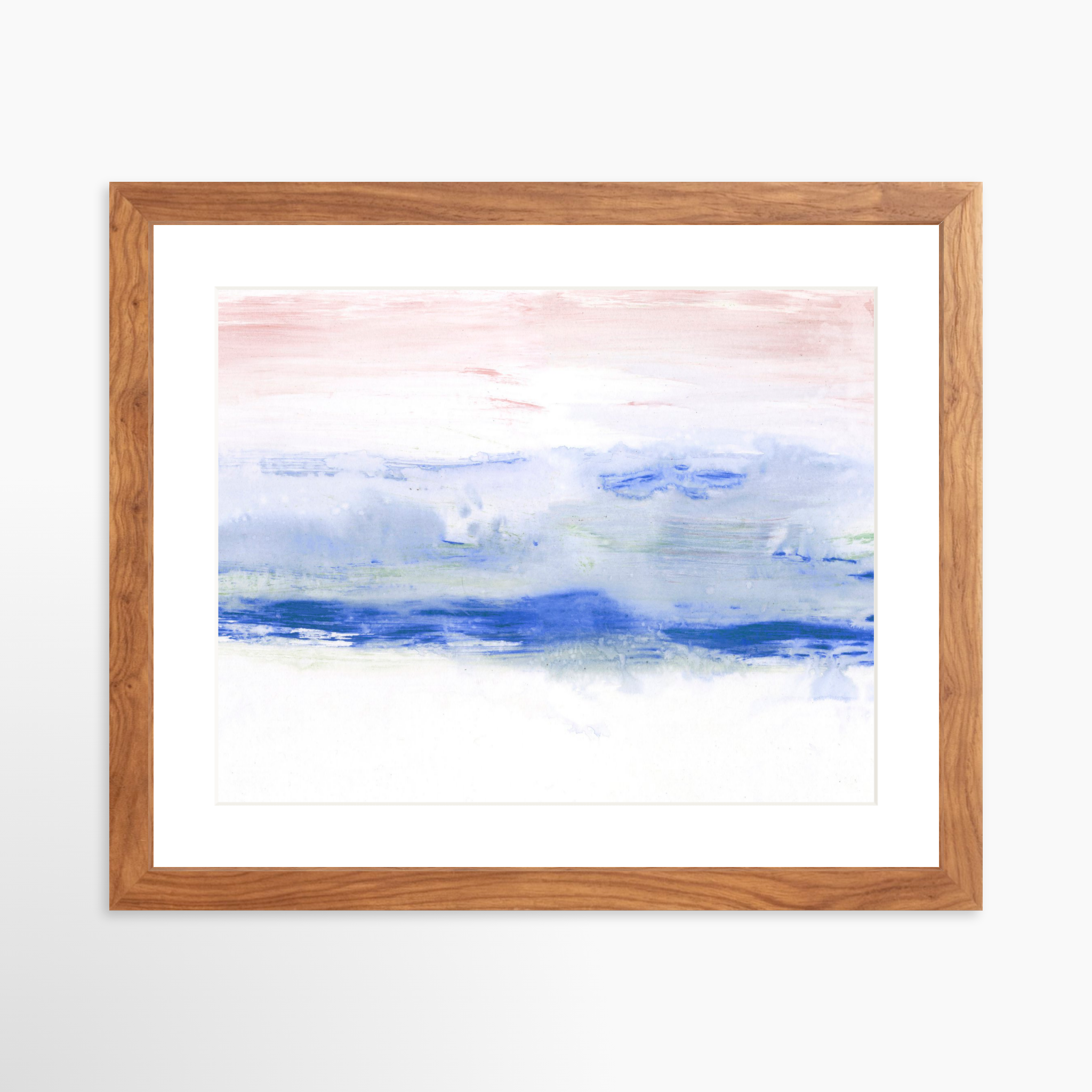 14x11 / Light Walnut Frame + White Mat