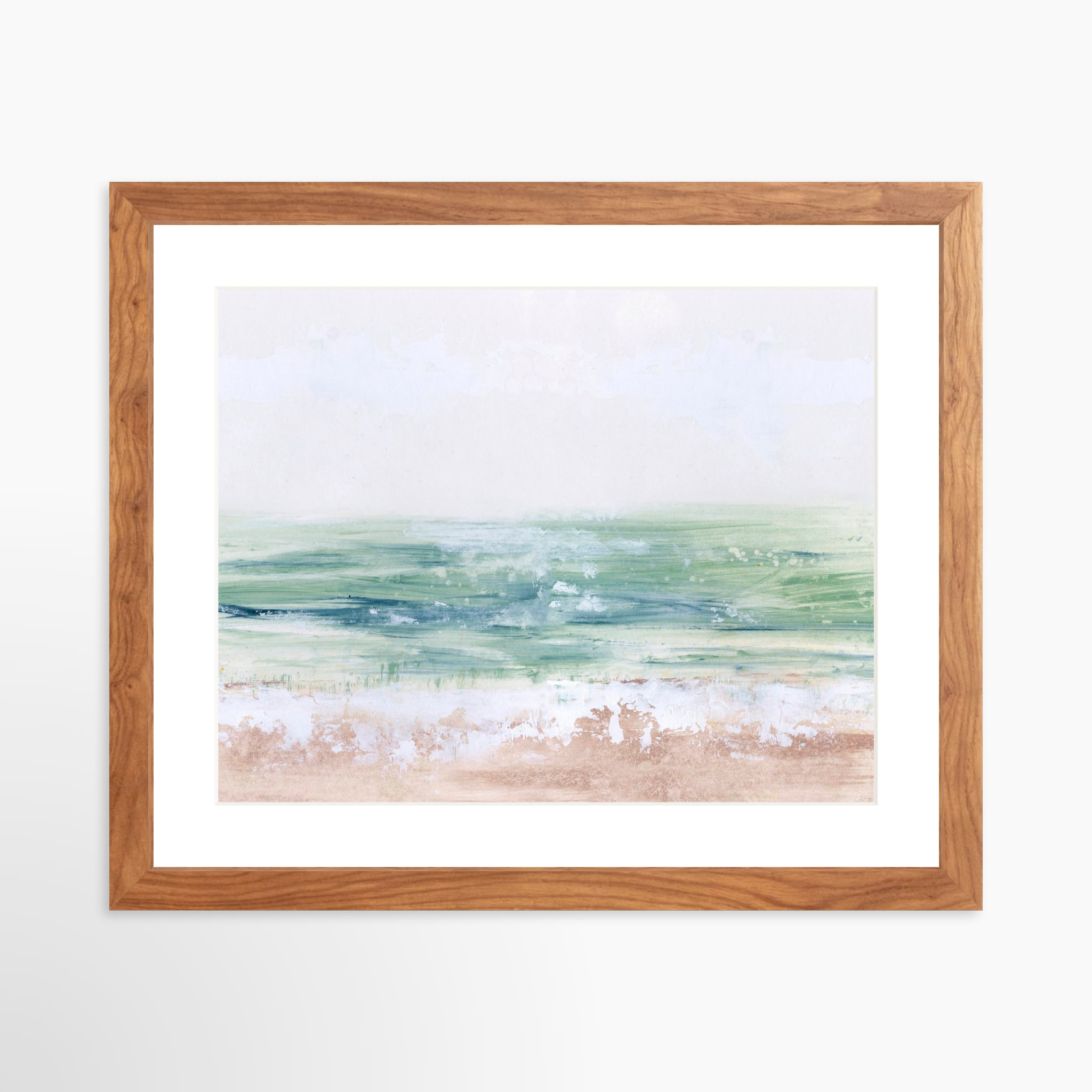 14x11 / Light Walnut Frame + White Mat