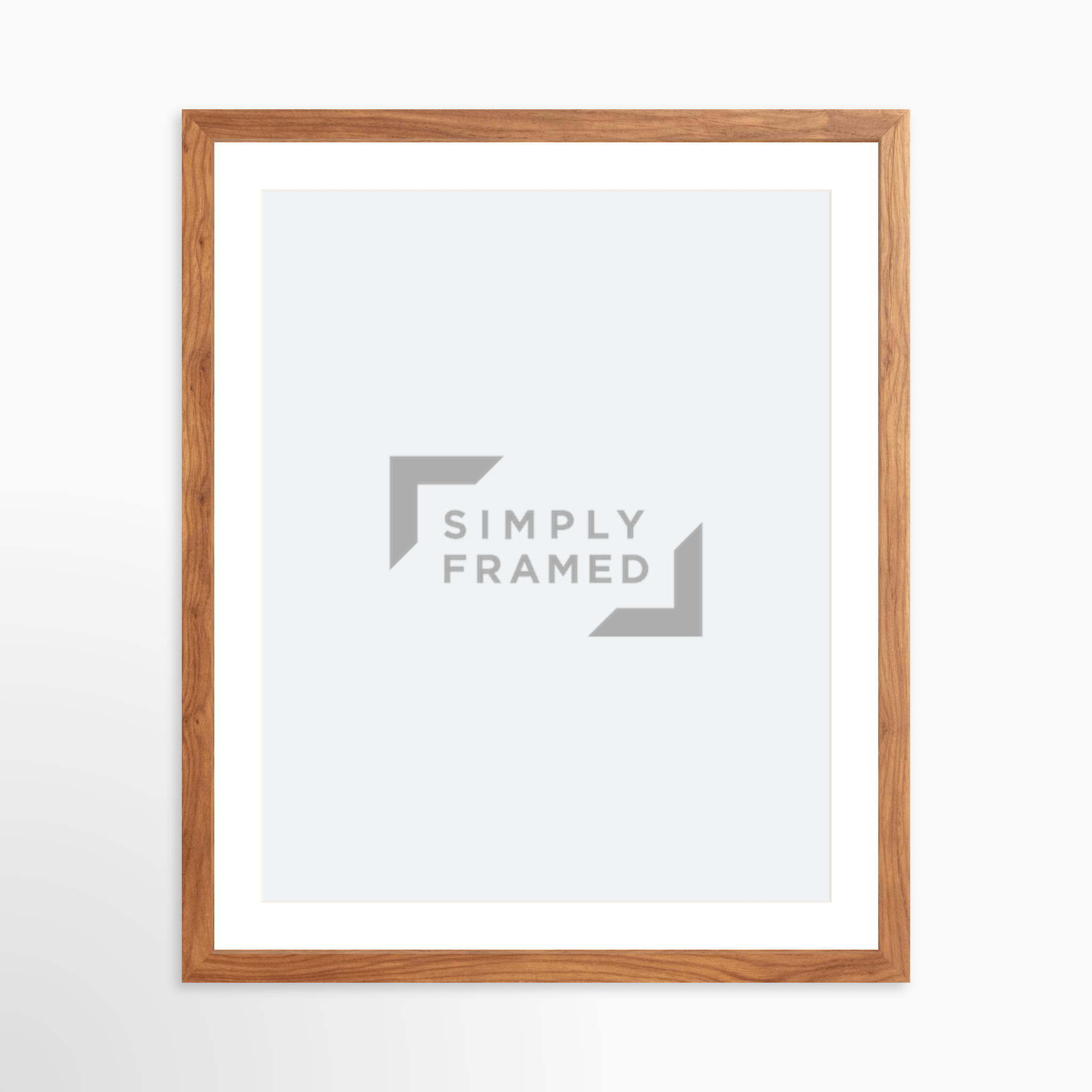 16x20 / Light Walnut Frame + White Mat