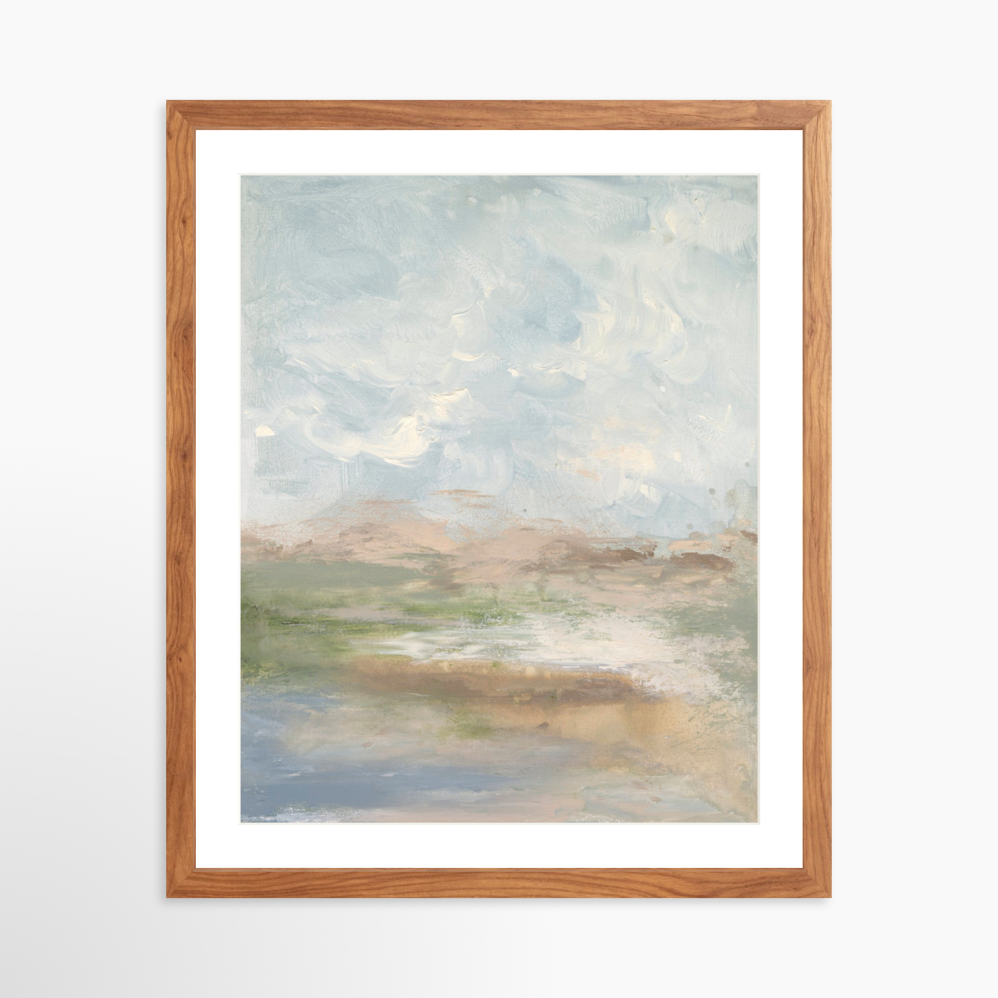 16x20 / Light Walnut Frame + White Mat
