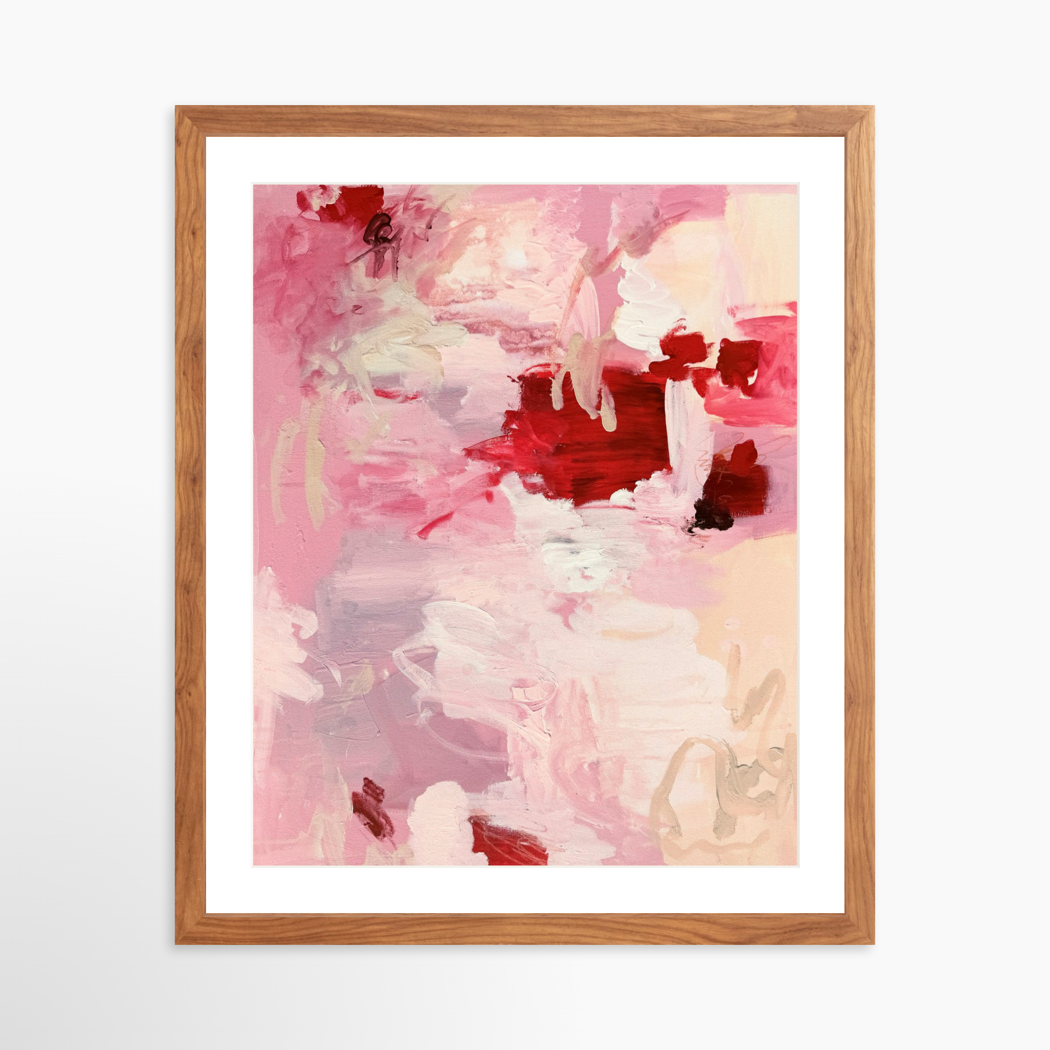 16x20 / Light Walnut Frame + White Mat