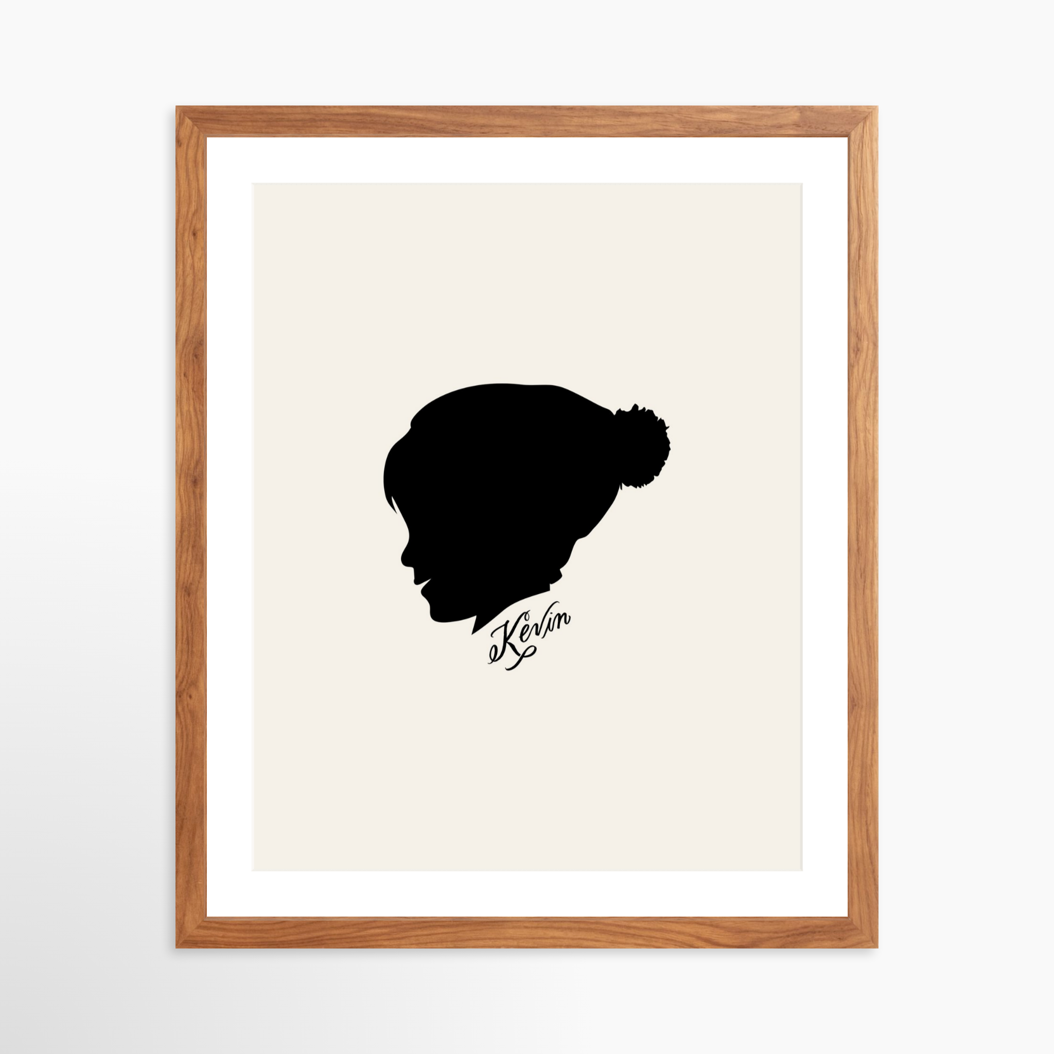 16x20 / Light Walnut Frame + White Mat