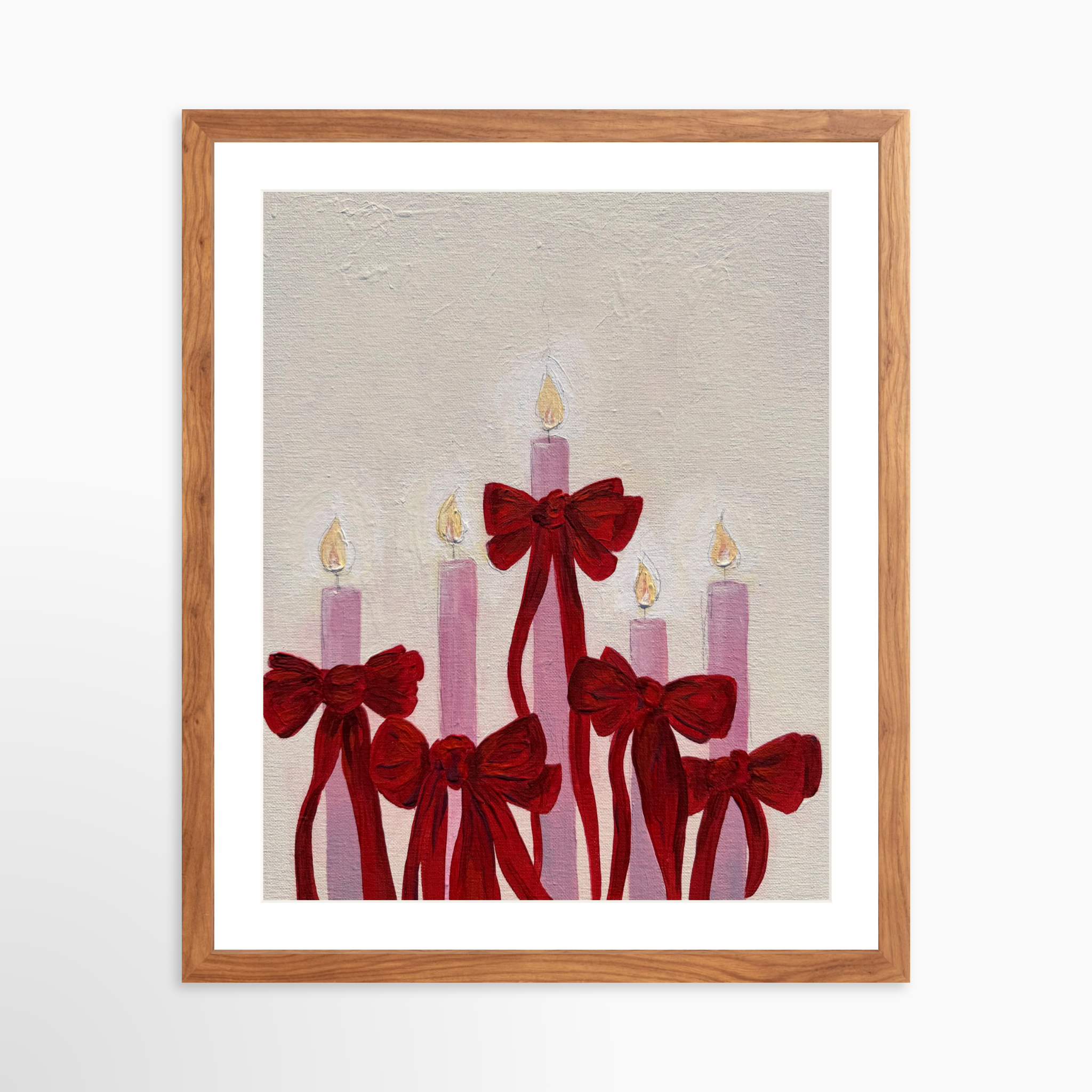 16x20 / Light Walnut Frame + White Mat