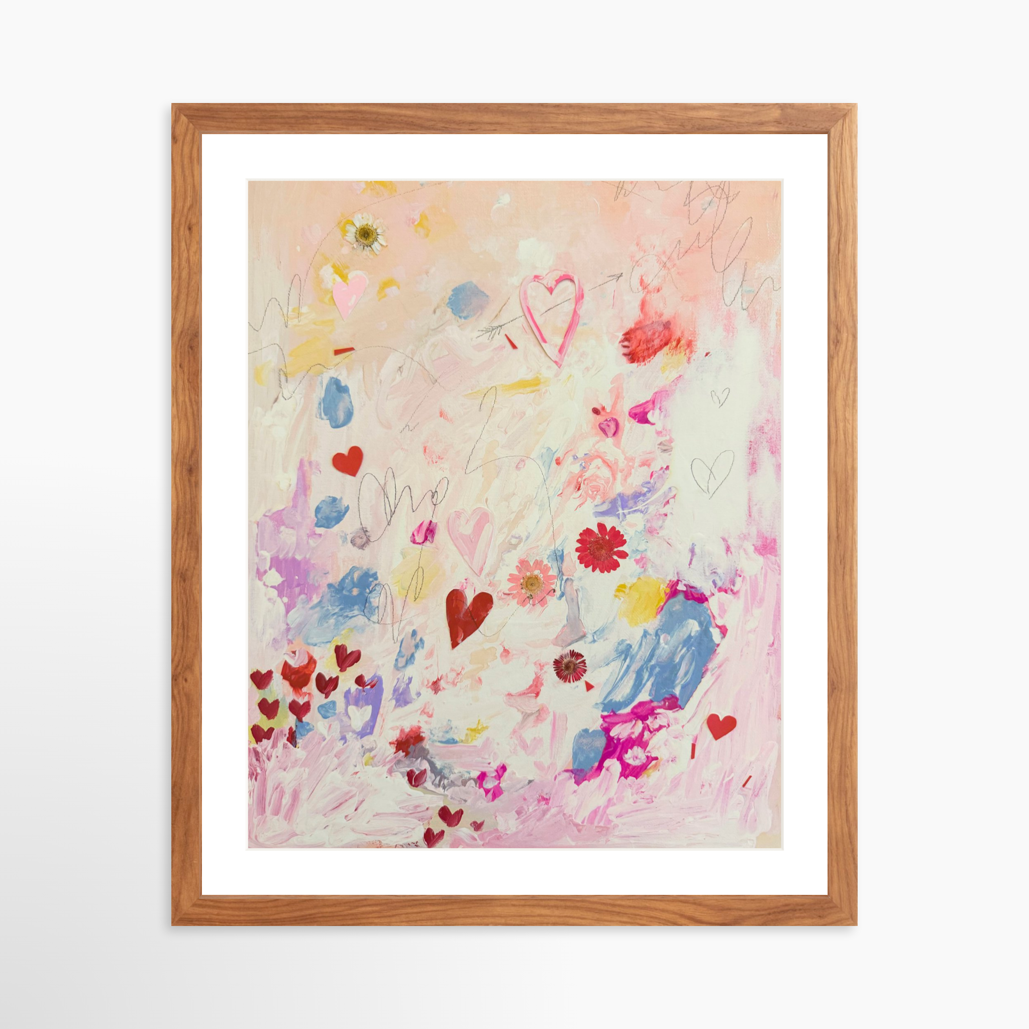 16x20 / Light Walnut Frame + White Mat