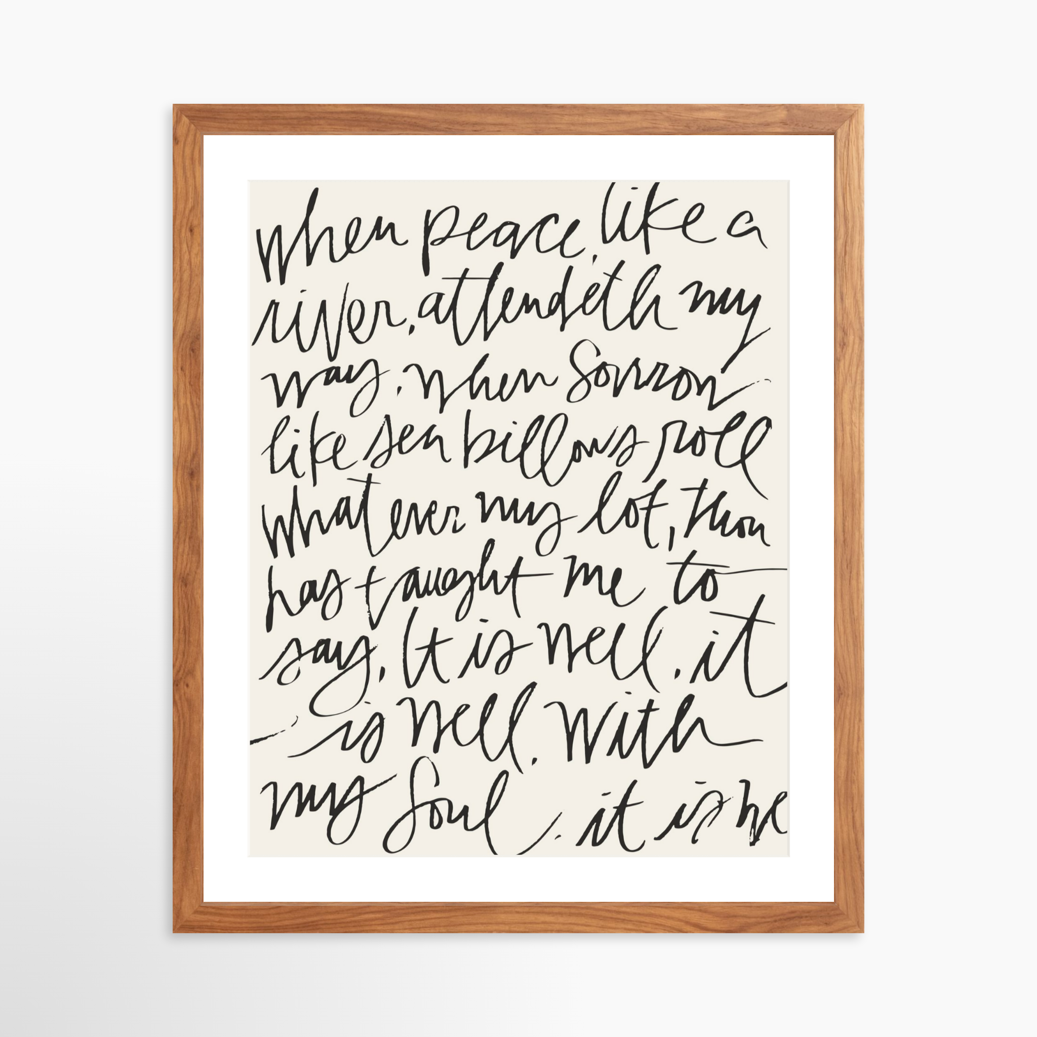16x20 / Light Walnut Frame + White Mat