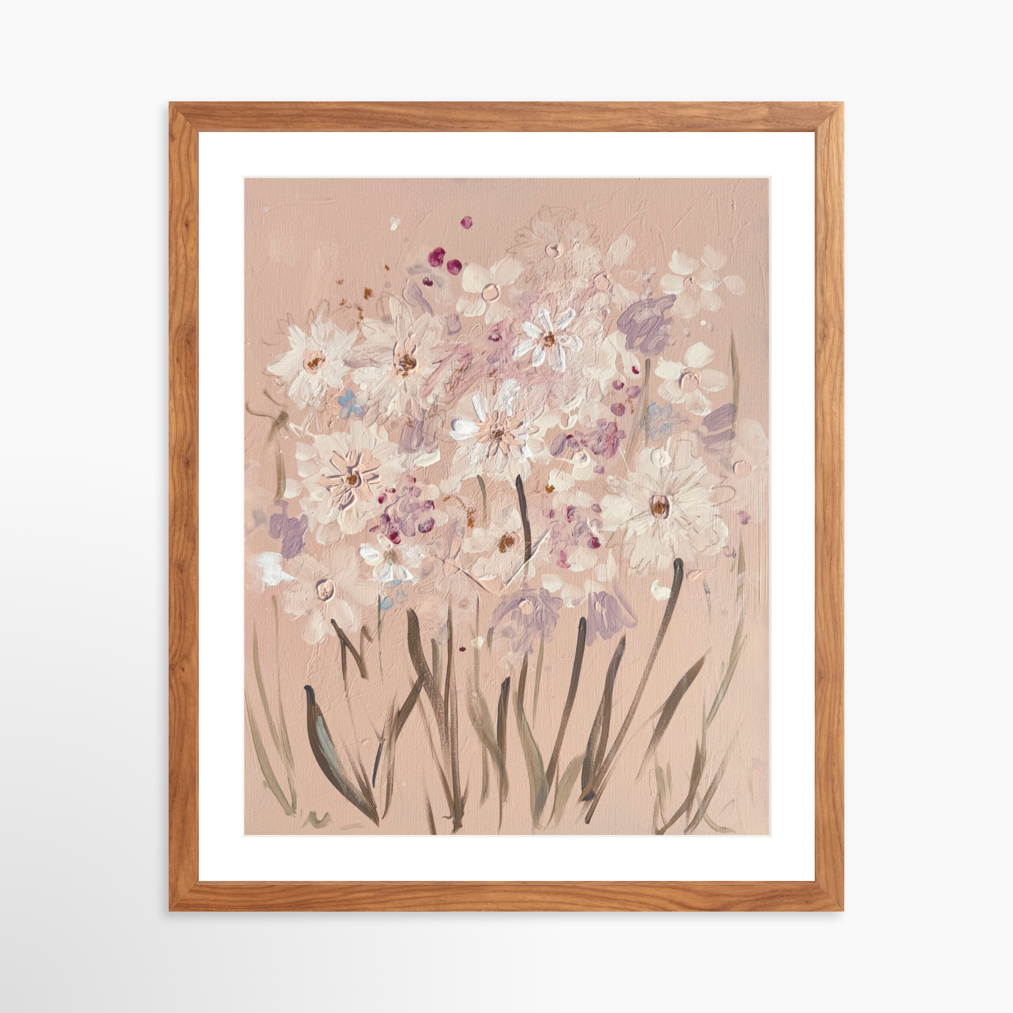 16x20 / Light Walnut Frame + White Mat