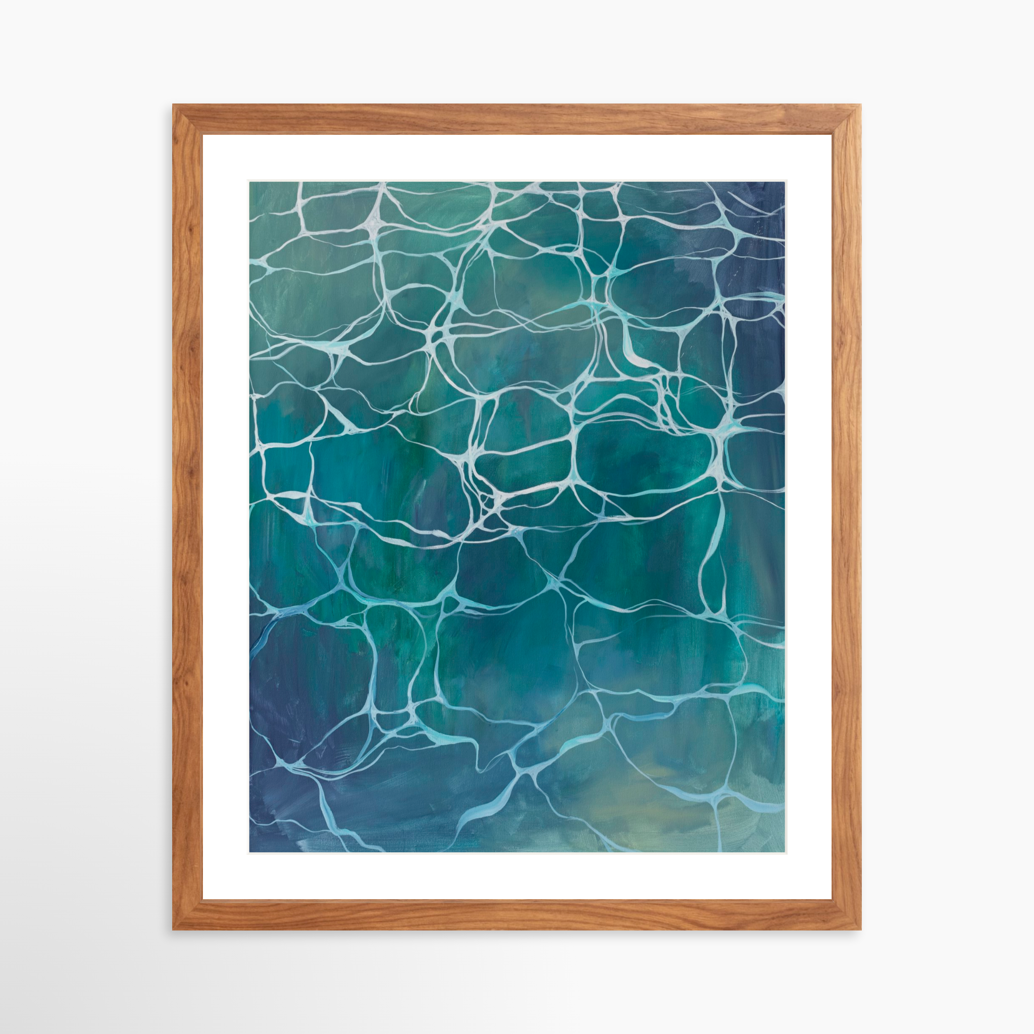 16x20 / Light Walnut Frame + White Mat