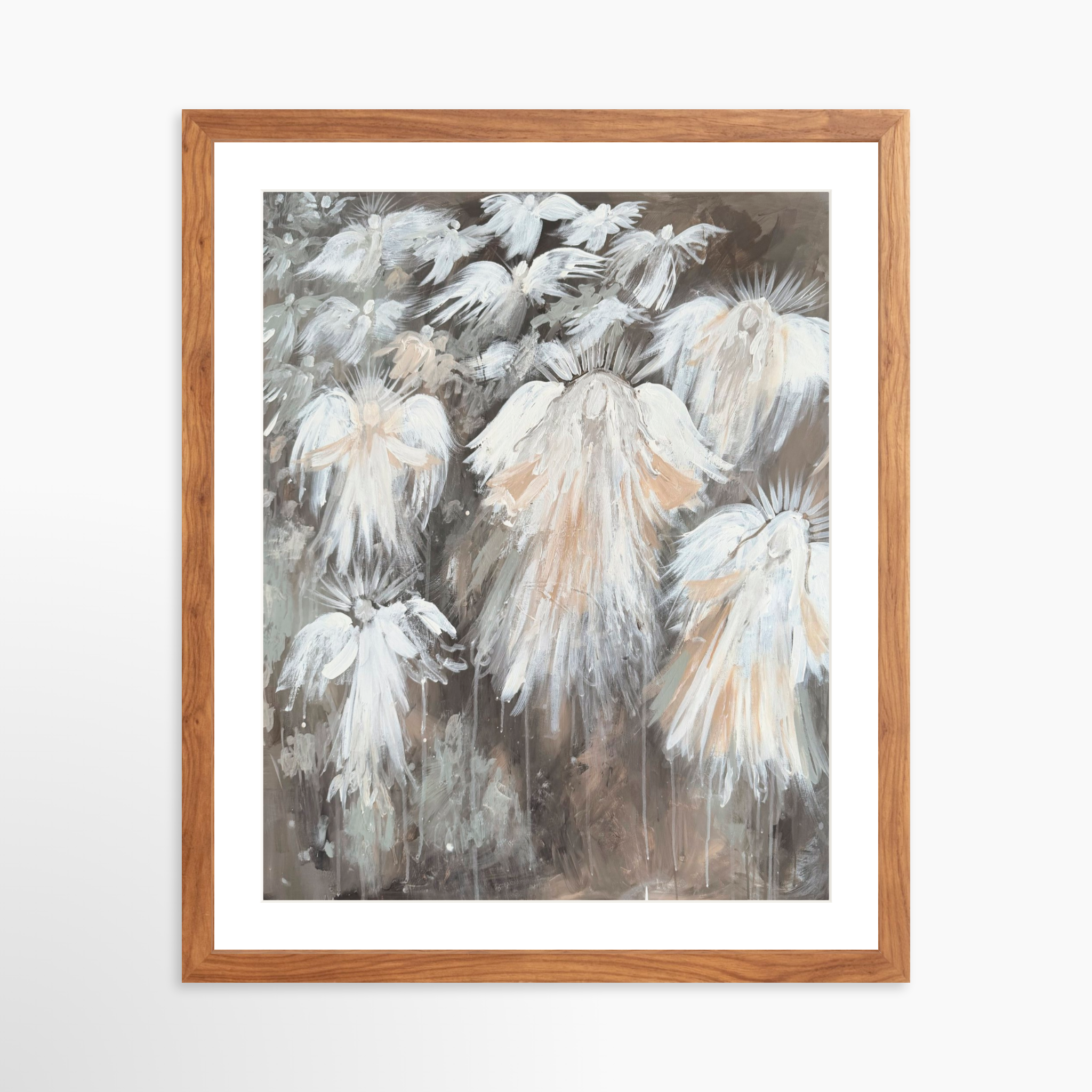 16x20 / Light Walnut Frame + White Mat