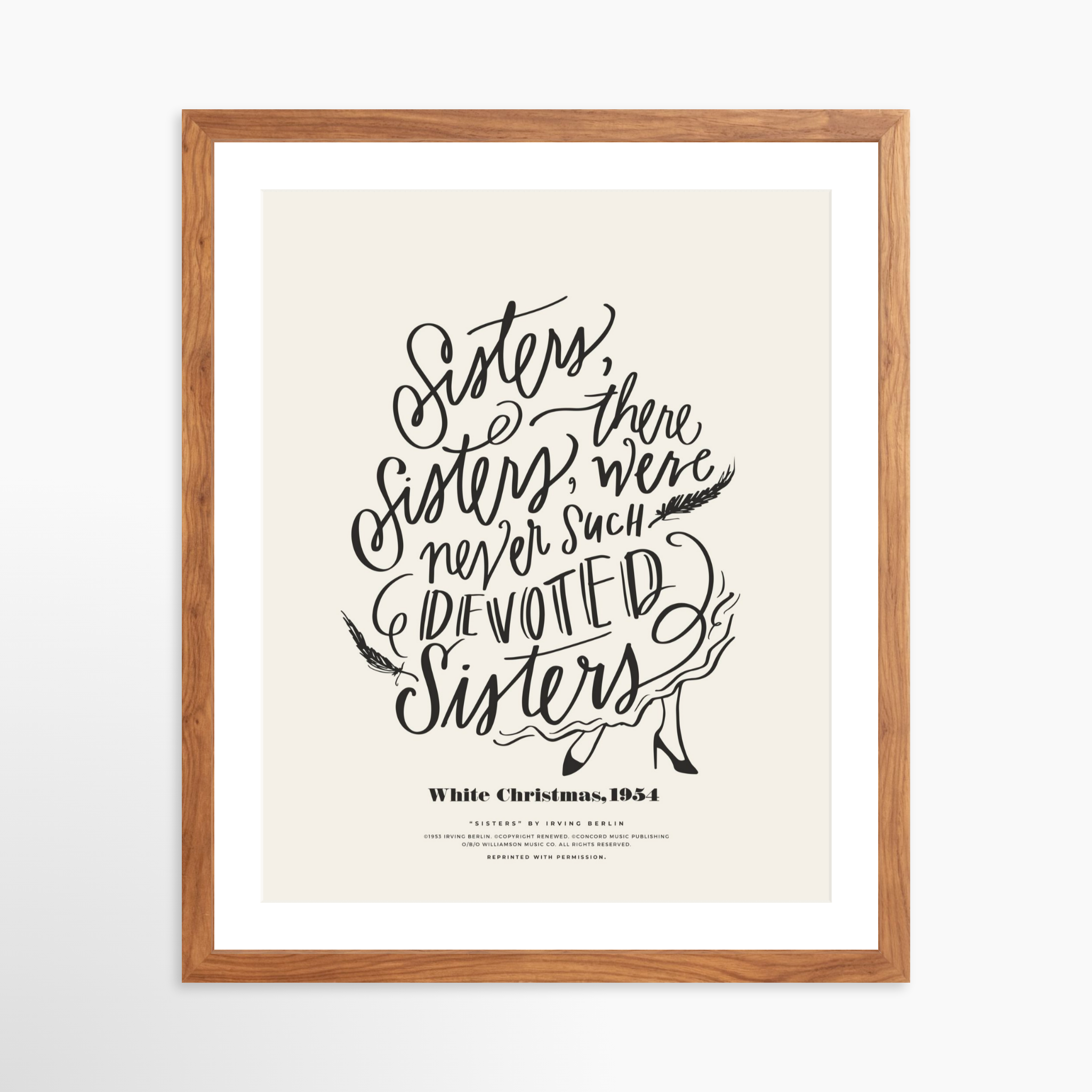 16x20 / Light Walnut Frame + White Mat