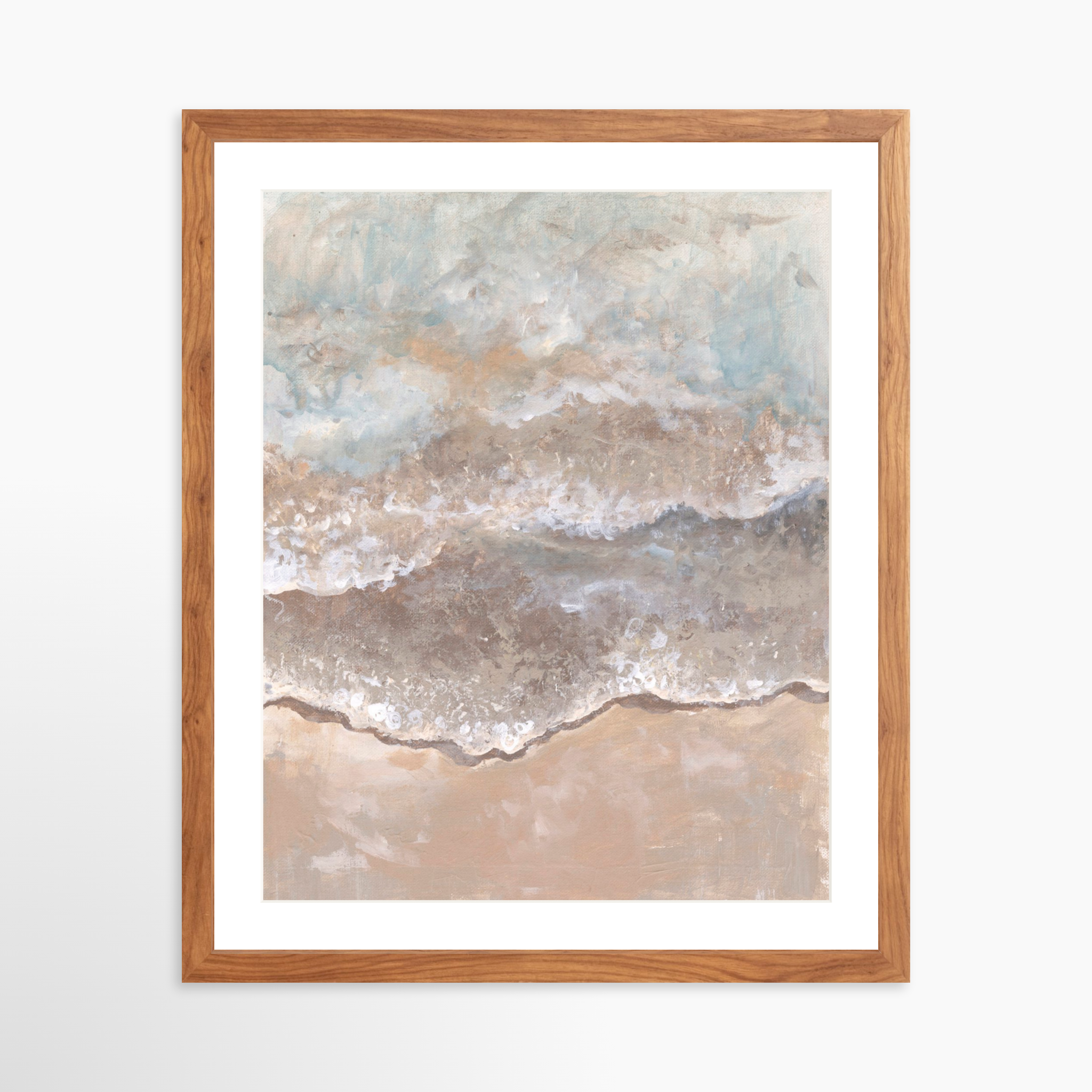 16x20 / Light Walnut Frame + White Mat