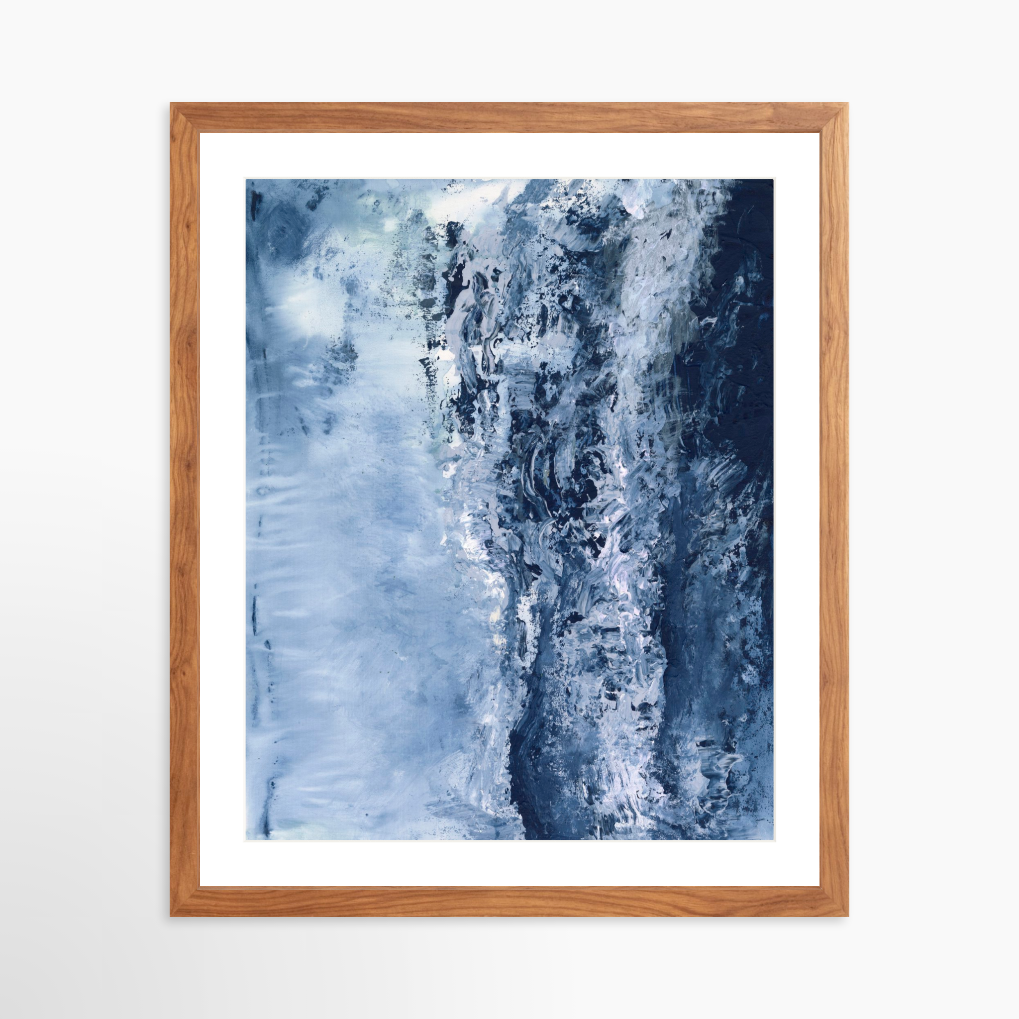 16x20 / Light Walnut Frame + White Mat