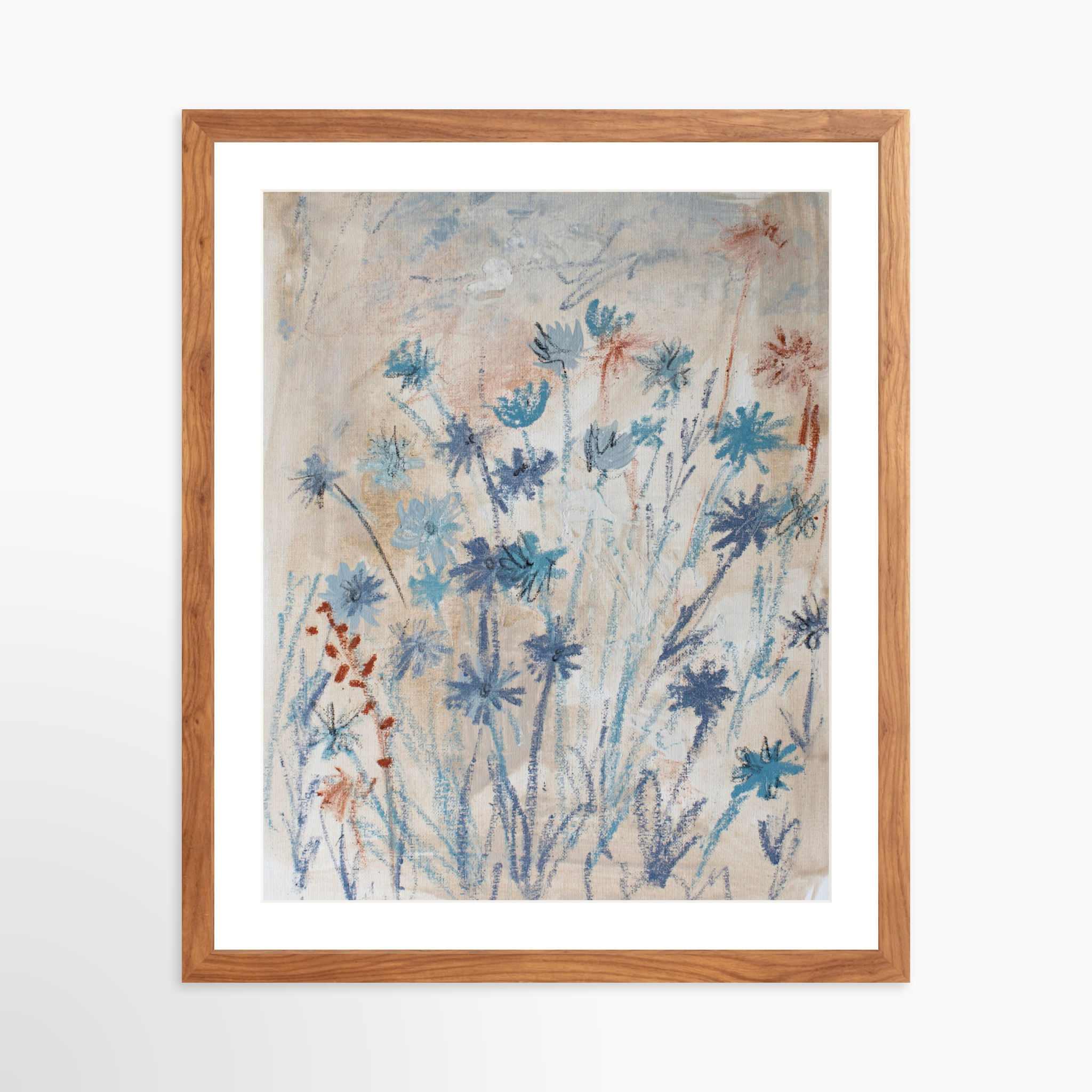 16x20 / Light Walnut Frame + White Mat